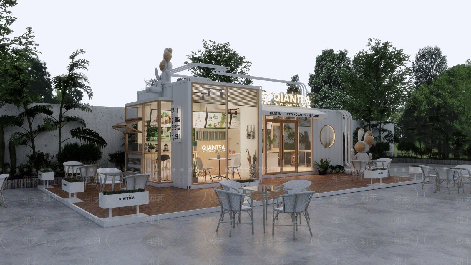 现代餐饮建筑SU模型下载【ID:1203283604】