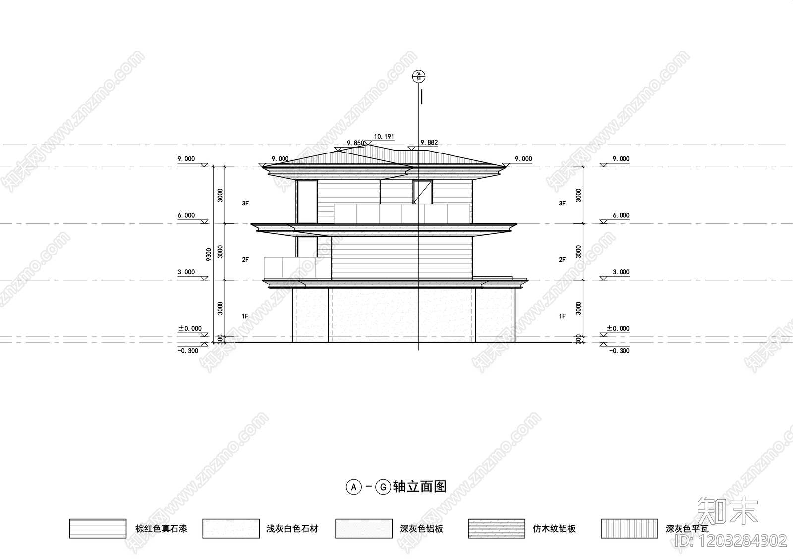 现代别墅建筑cad施工图下载【ID:1203284302】