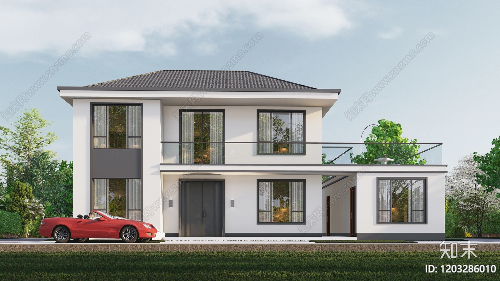 新中式别墅建筑施工图下载【ID:1203286010】