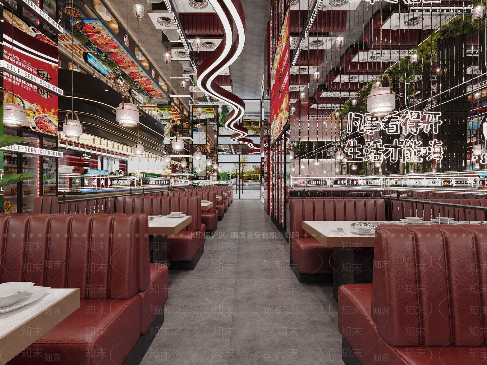 轻奢火锅店3D模型下载【ID:1203288512】