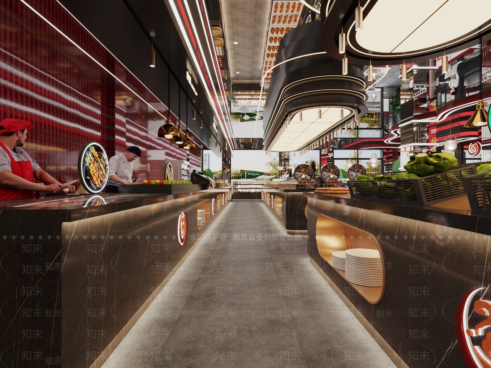 轻奢火锅店3D模型下载【ID:1203288512】