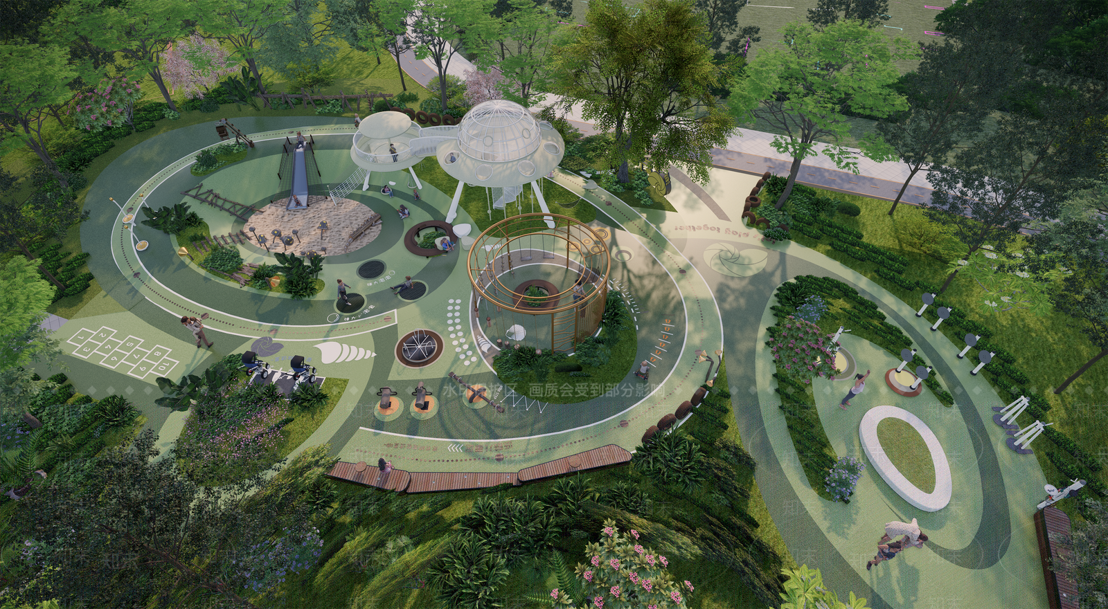 现代新中式儿童游乐空间SU模型下载【ID:1203290760】