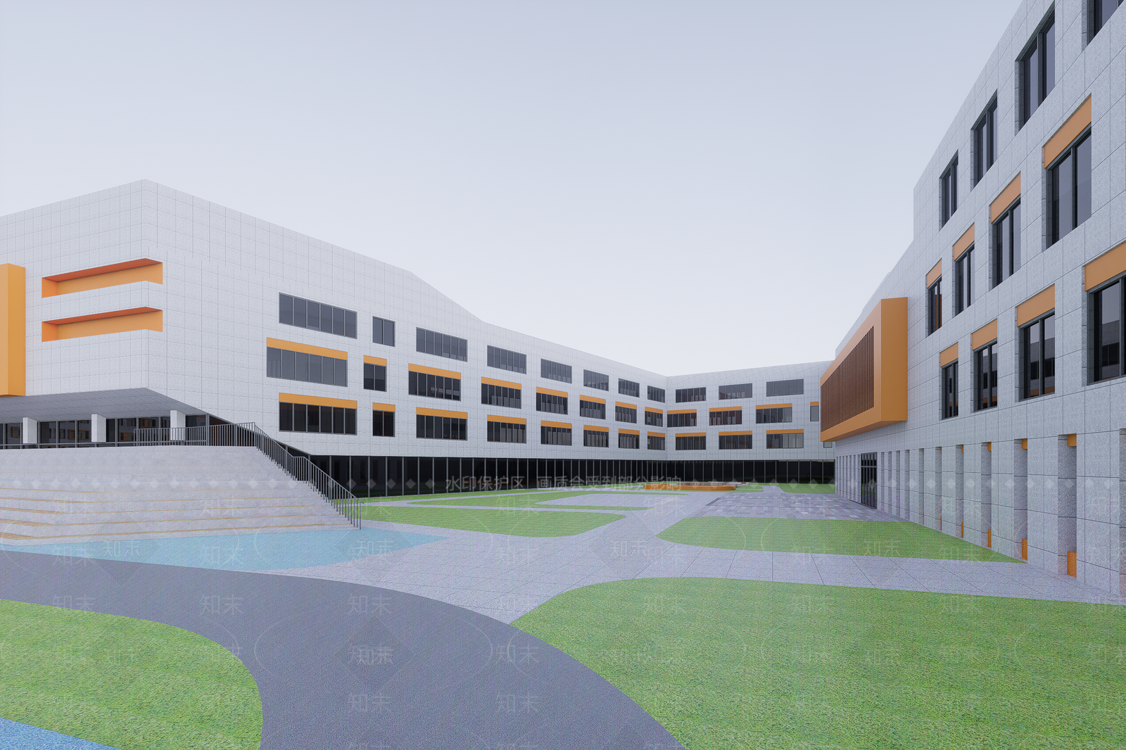现代学校建筑SU模型下载【ID:1203292320】