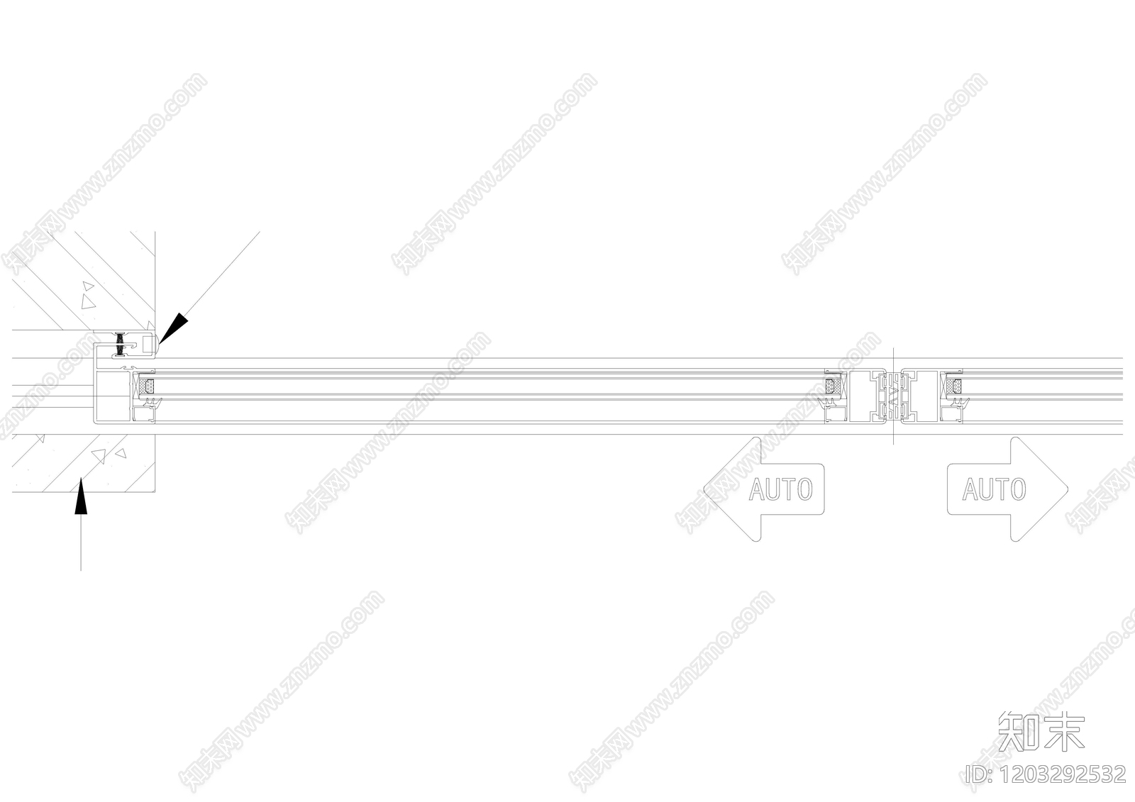 玻璃门节点cad施工图下载【ID:1203292532】