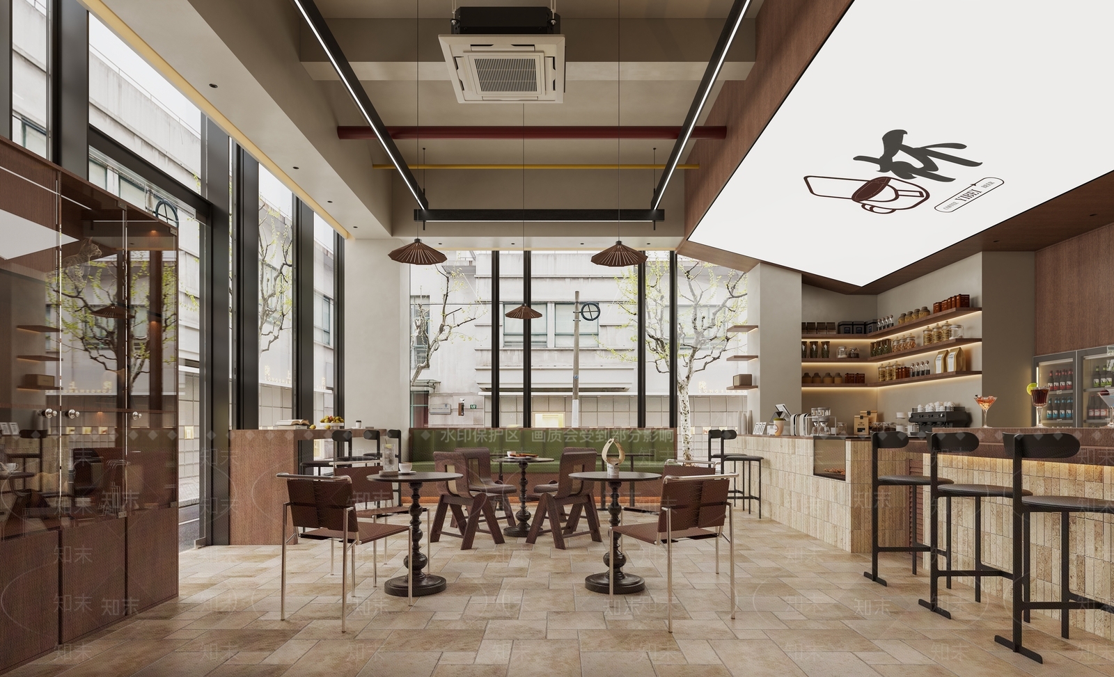 中古咖啡厅3D模型下载【ID:1203379099】