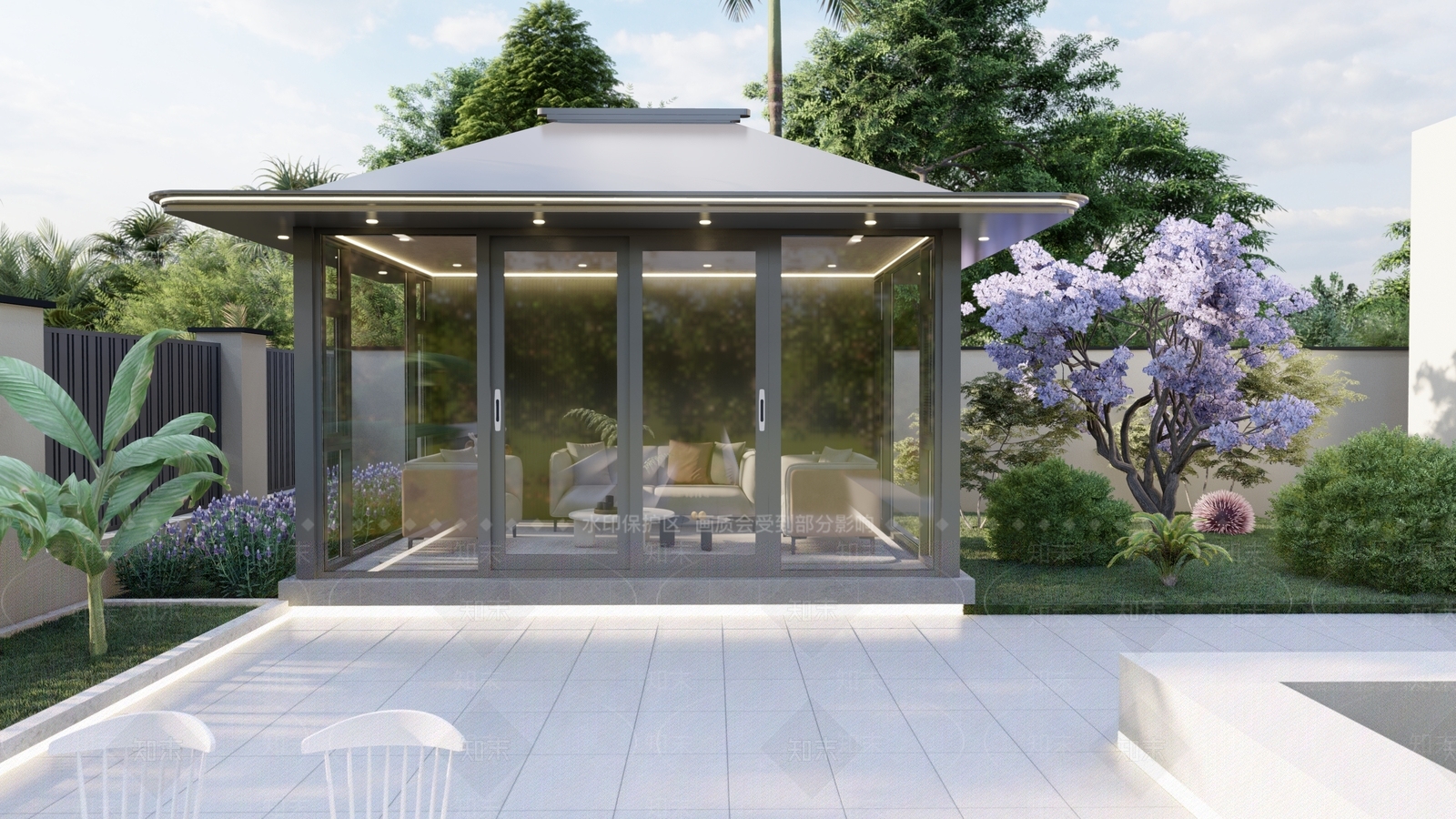 现代简约亭子SU模型下载【ID:1203295988】