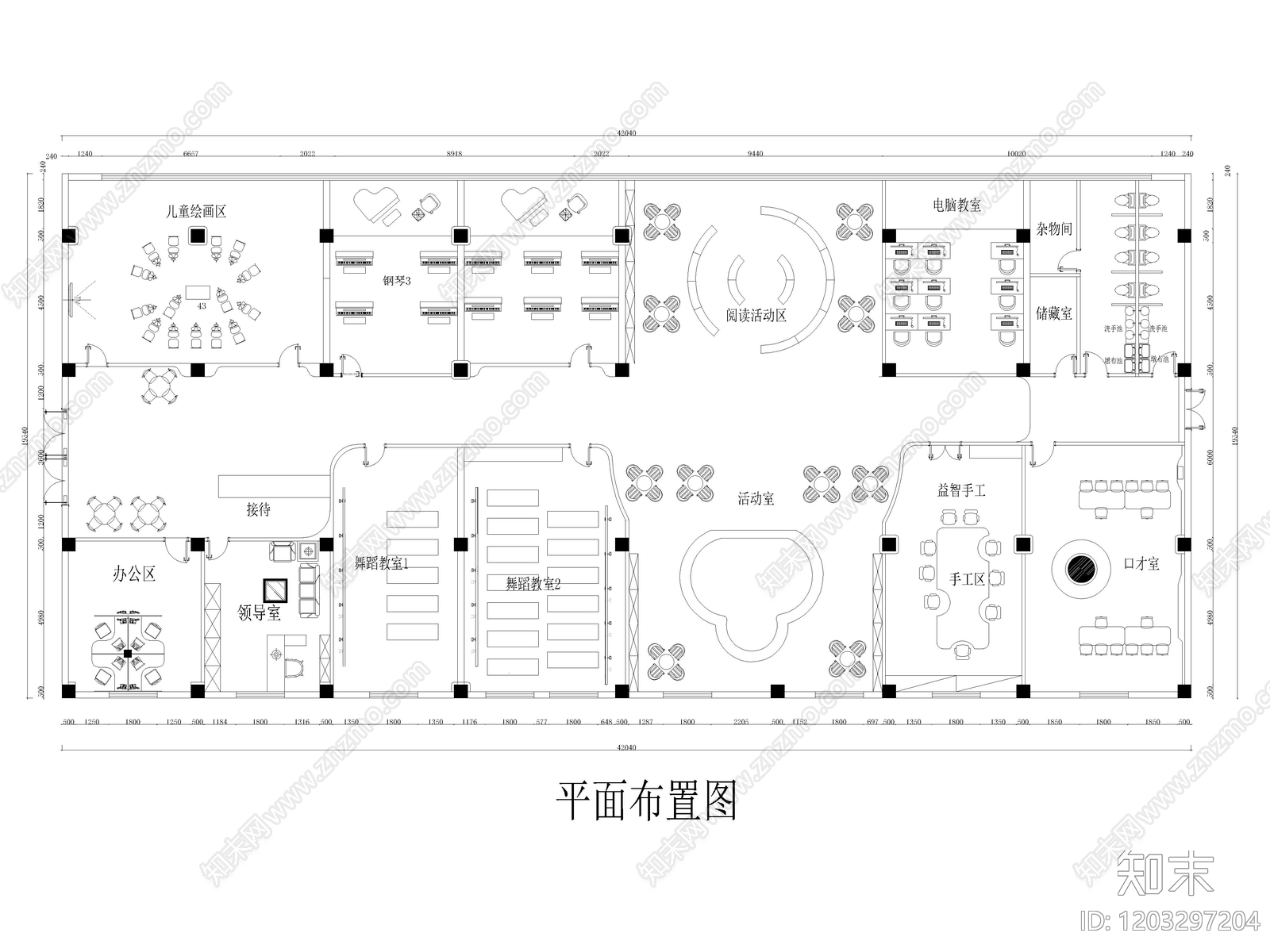 现代教室cad施工图下载【ID:1203297204】