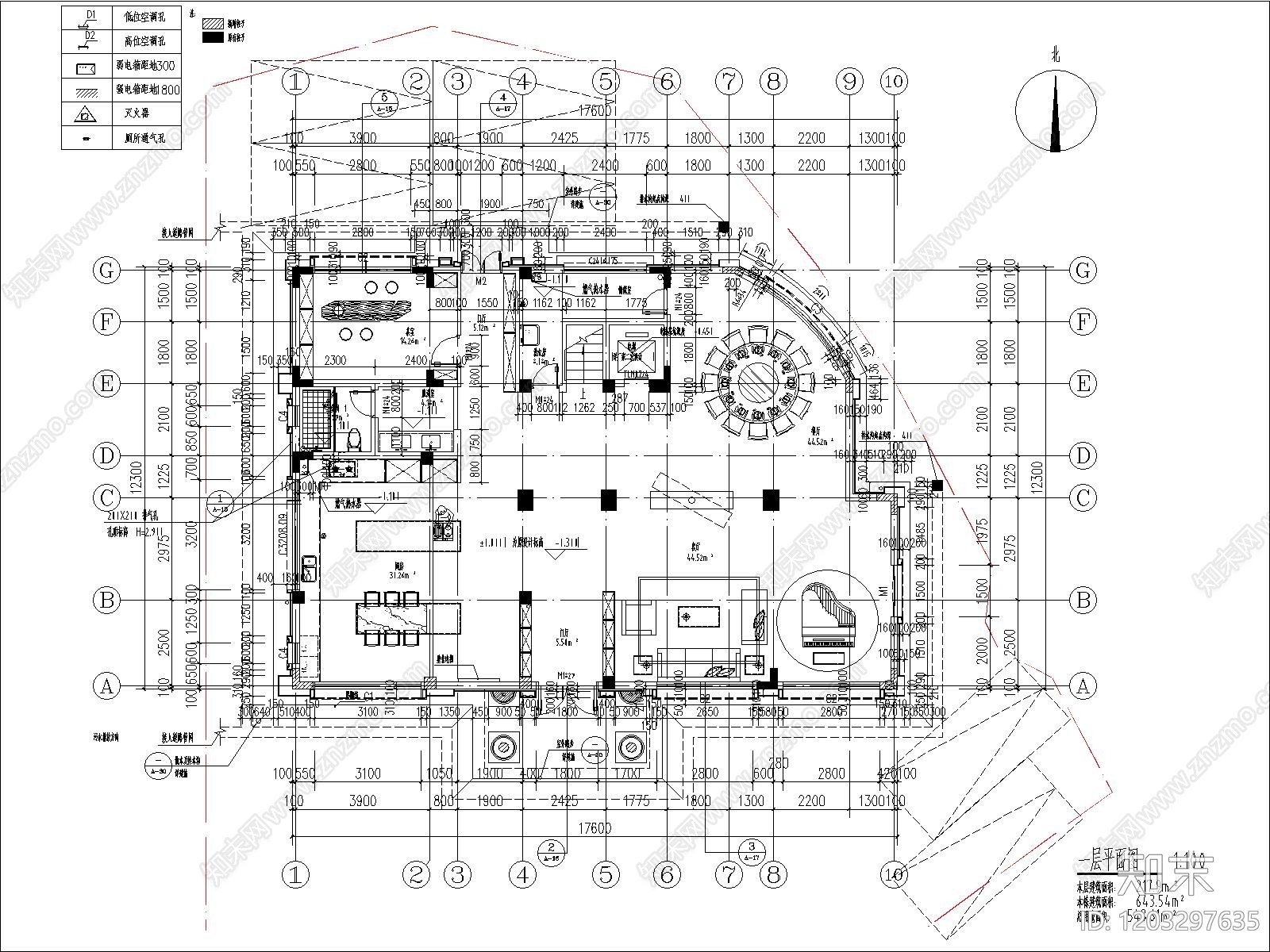 法式别墅建筑cad施工图下载【ID:1203297635】