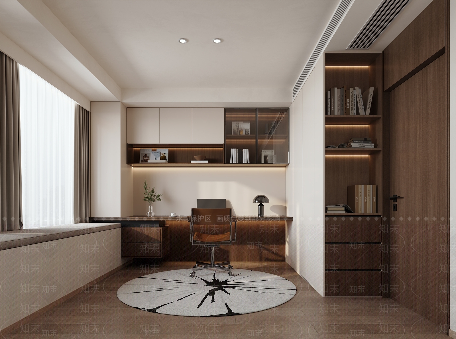 现代意式书房3D模型下载【ID:1203298194】