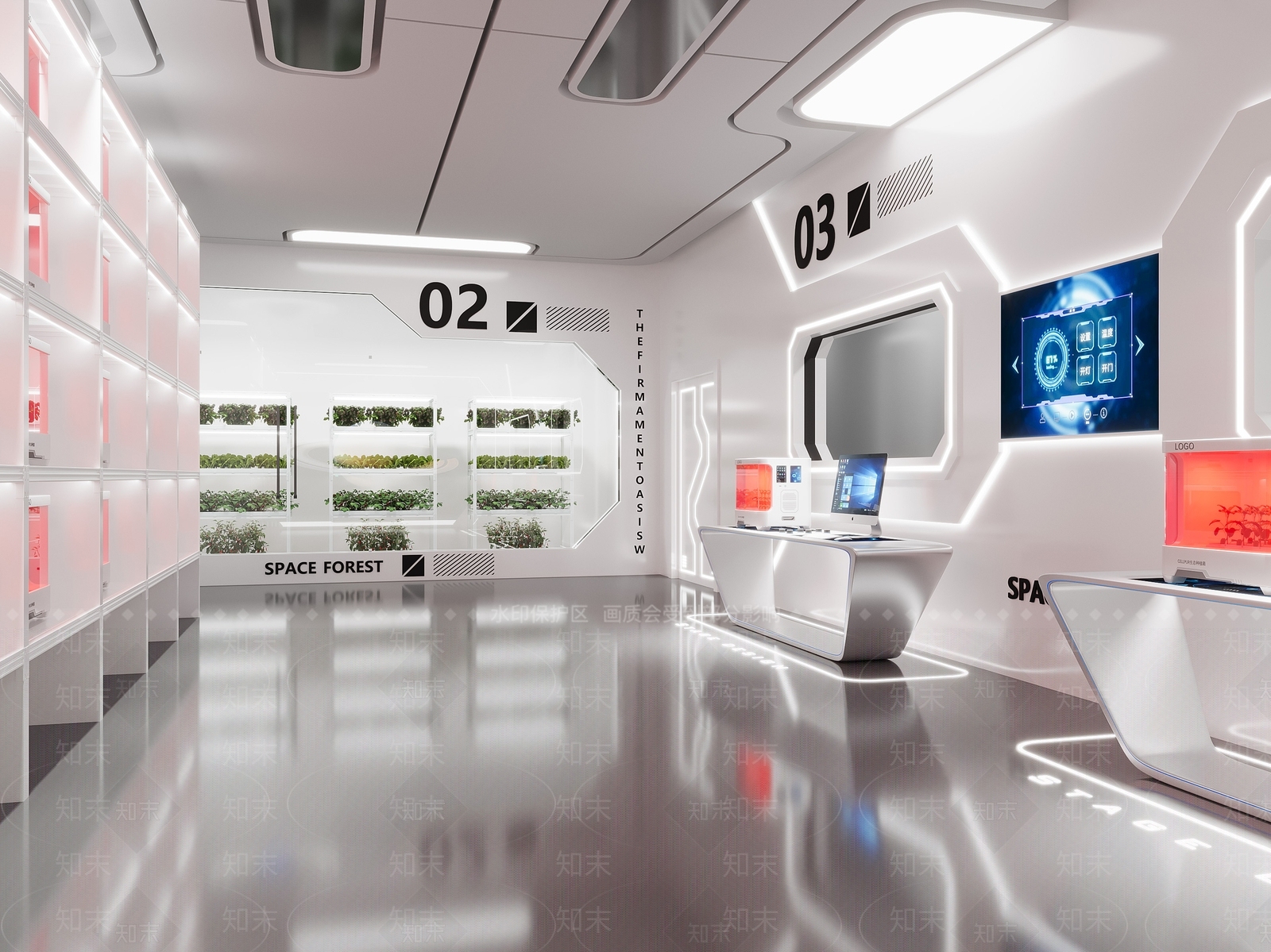 现代工业科技展厅3D模型下载【ID:1203303823】