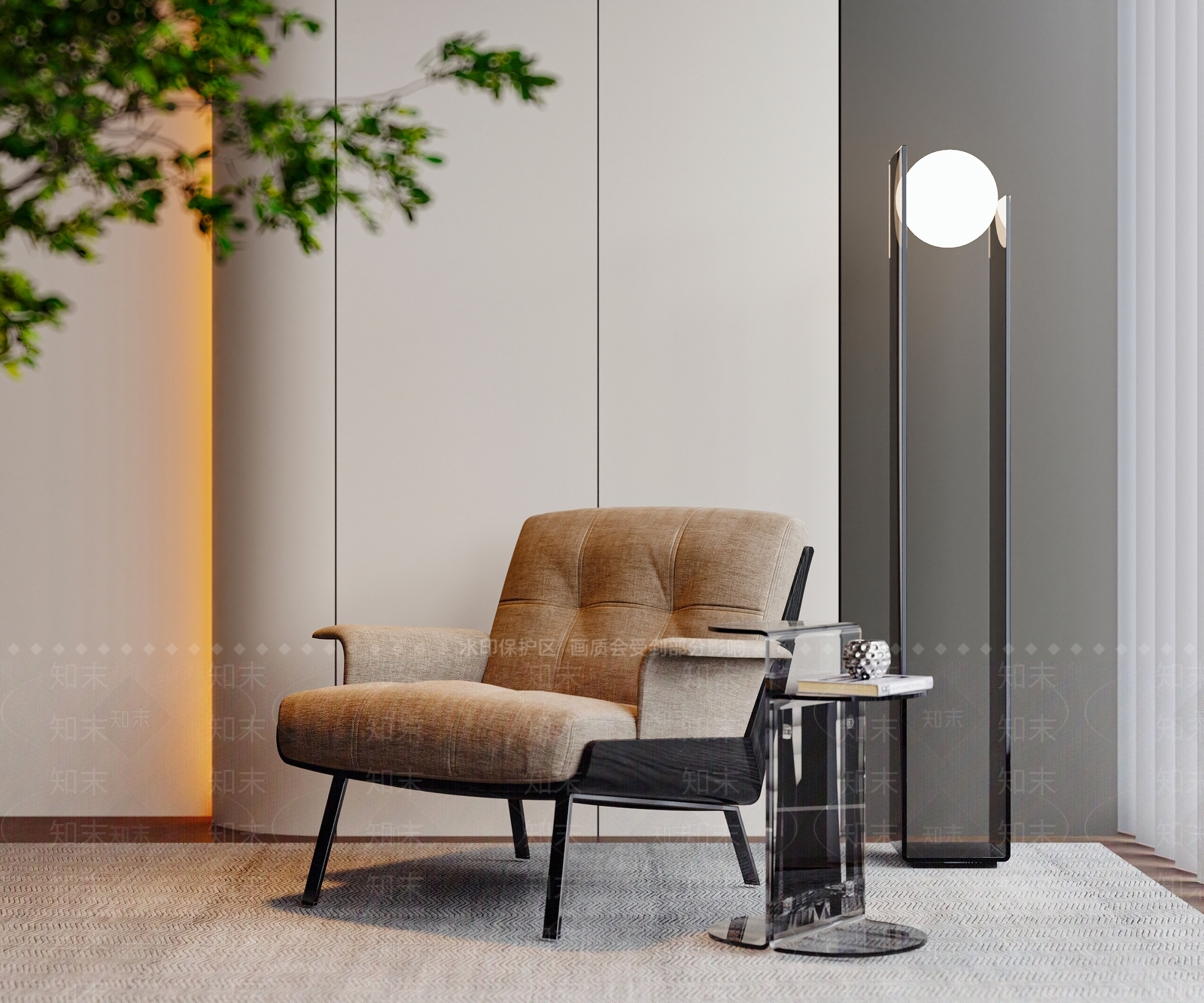 意式轻奢休闲椅3D模型下载【ID:1203303758】