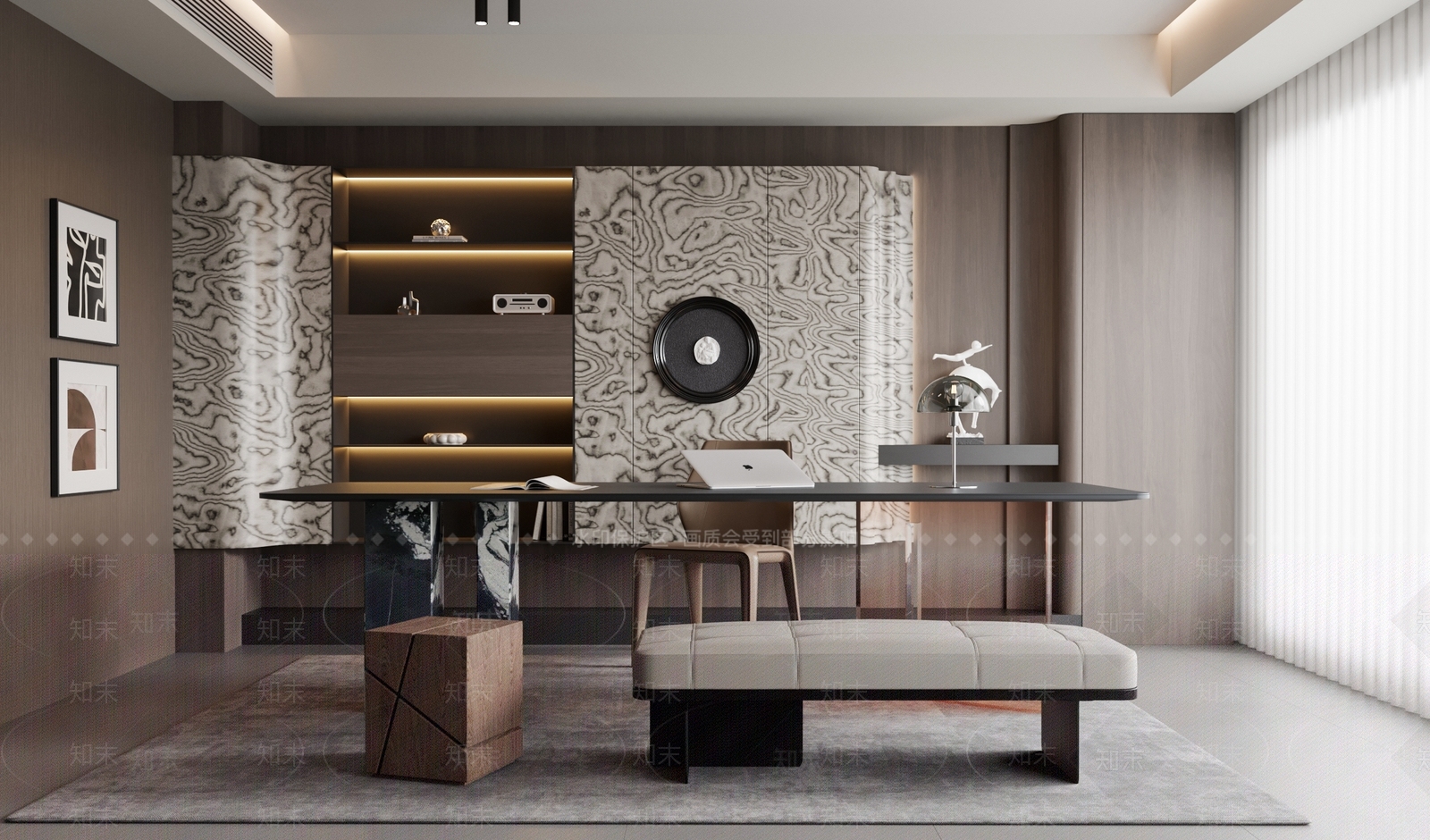 意式极简书房3D模型下载【ID:1203316580】