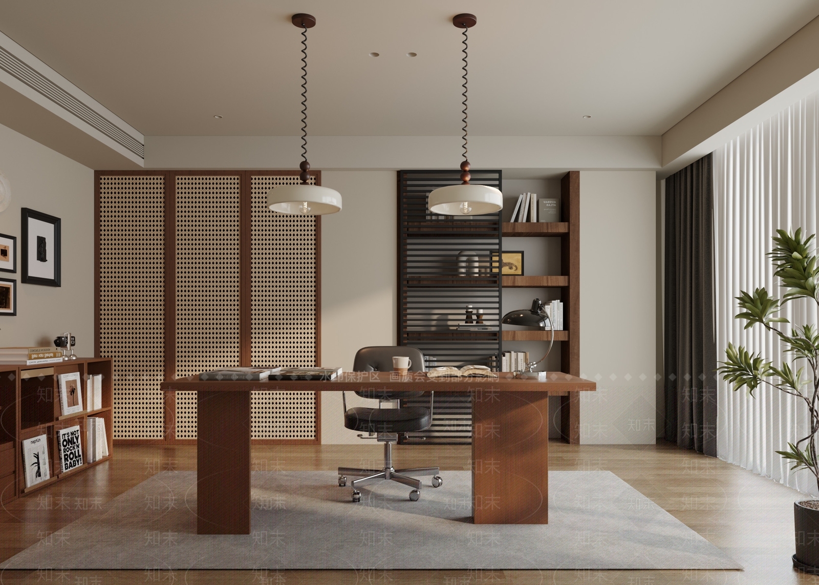 新中式中式书房3D模型下载【ID:1203316788】