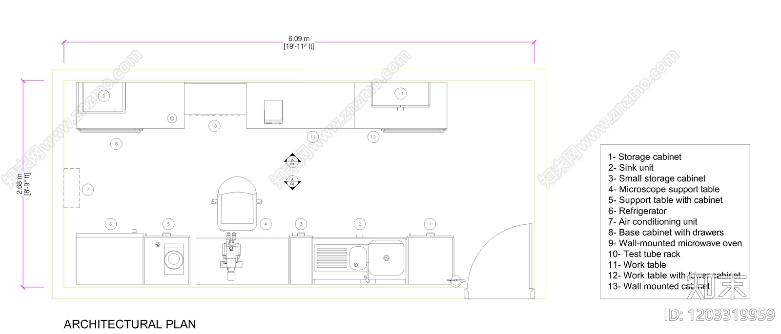 现代独立办公室cad施工图下载【ID:1203319959】