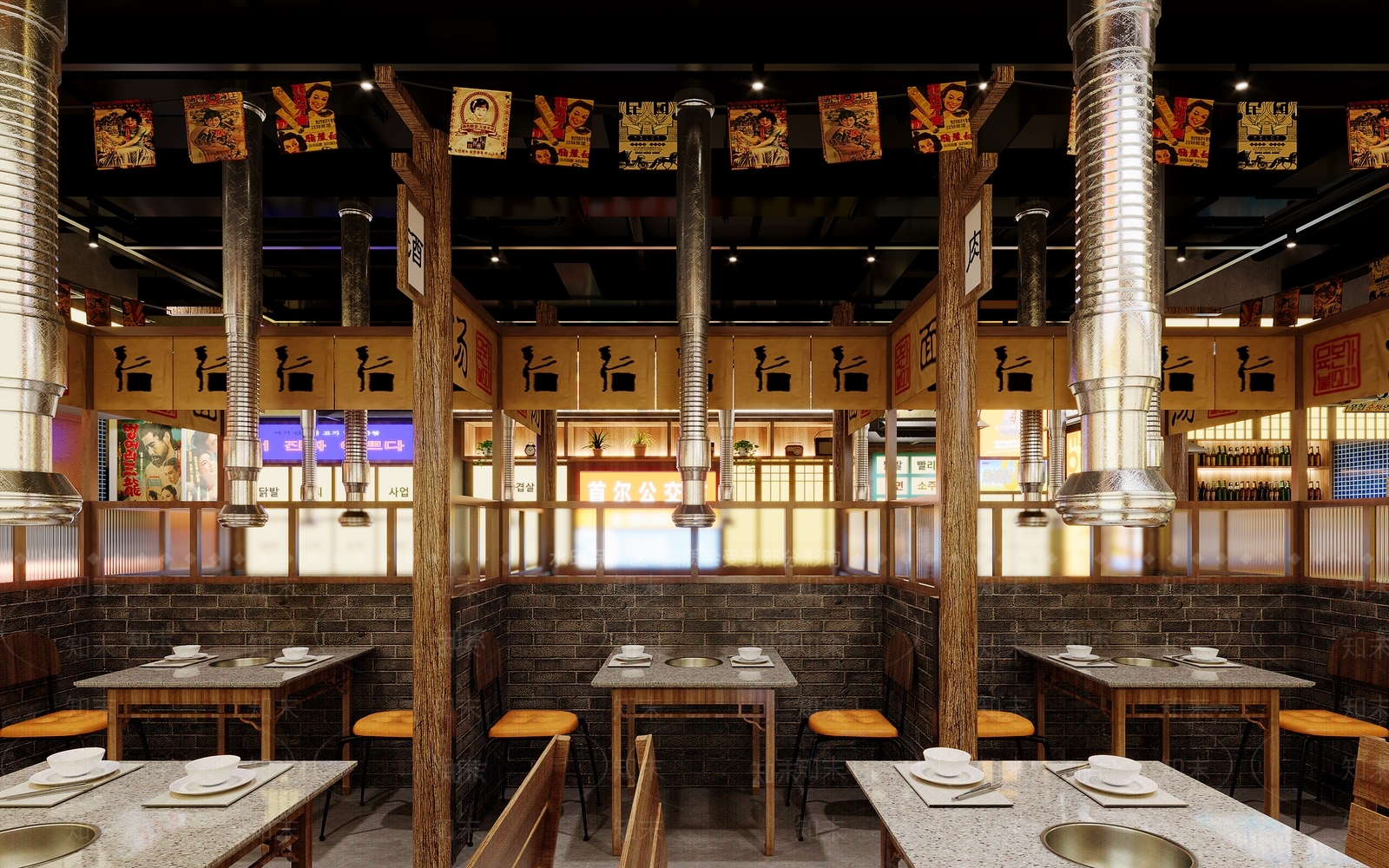 侘寂复古烧烤店3D模型下载【ID:1203321009】