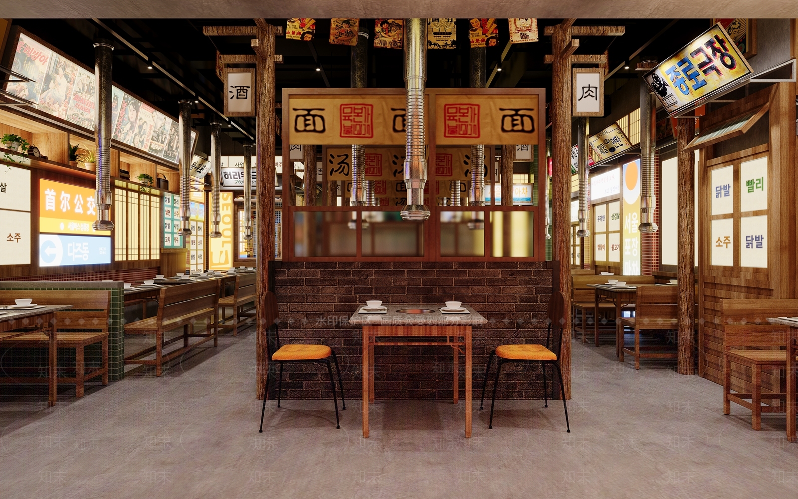 侘寂复古烧烤店3D模型下载【ID:1203321009】