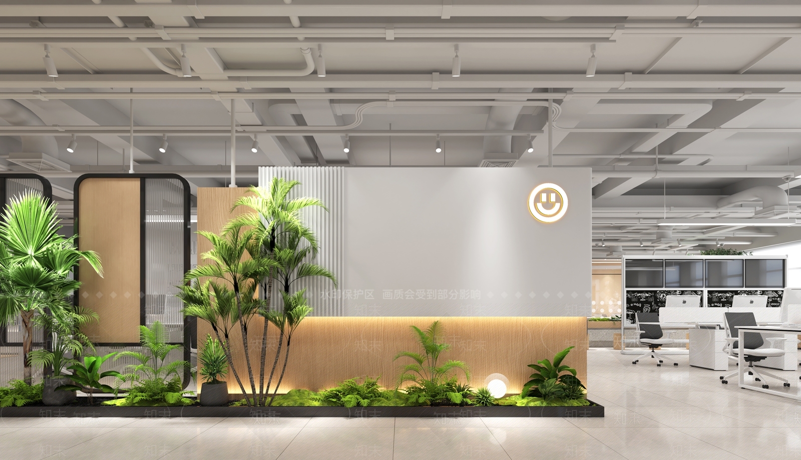 办公大厅3D模型下载【ID:1203323465】