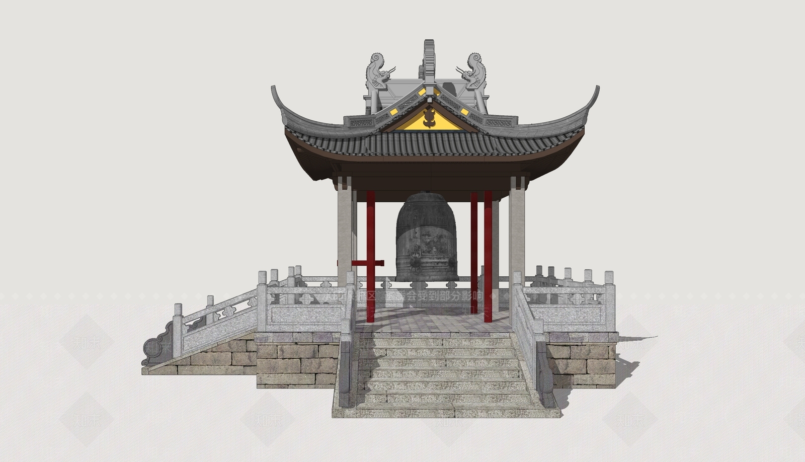 中式亭子SU模型下载【ID:1203323986】