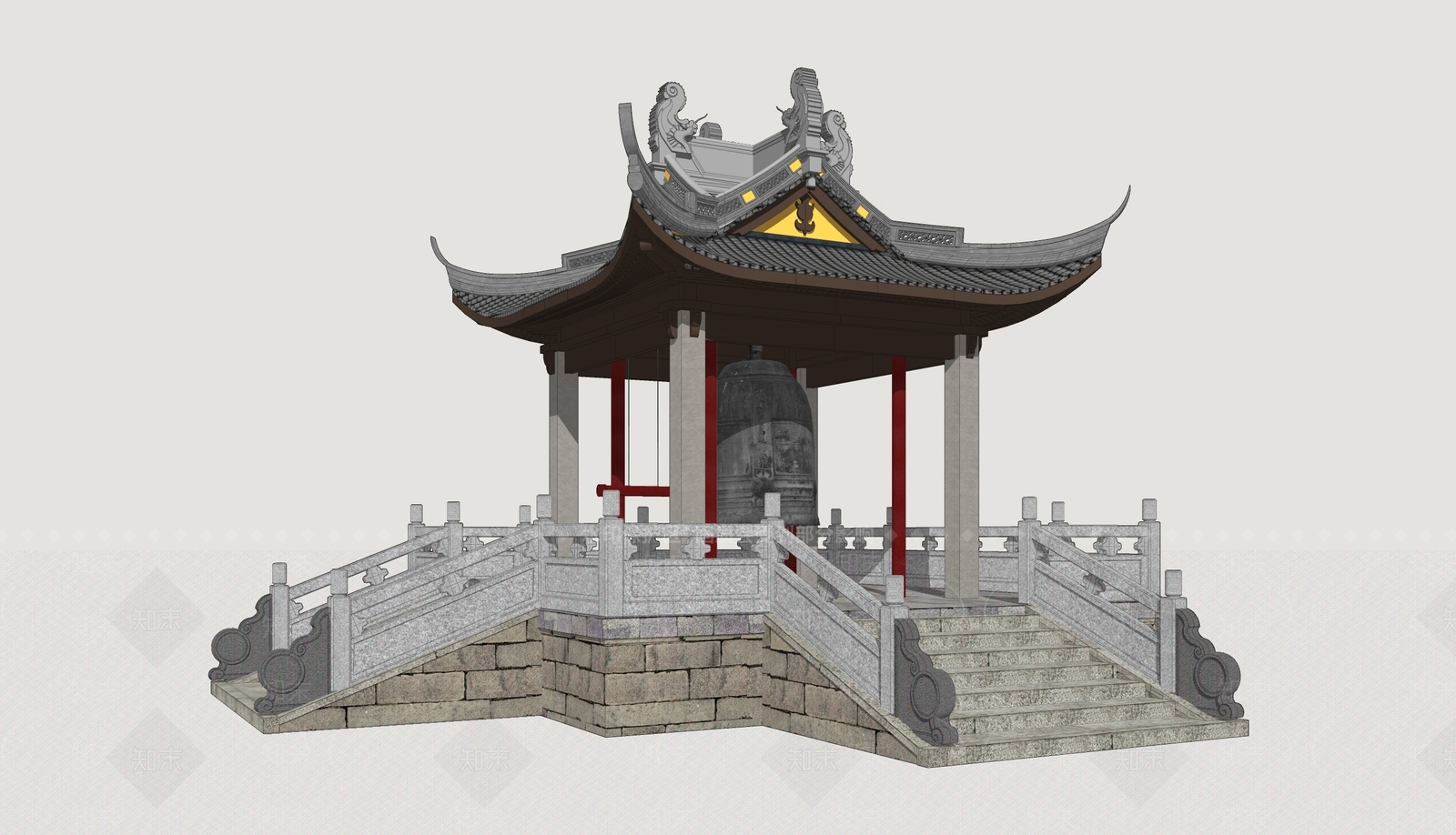 中式亭子SU模型下载【ID:1203323986】
