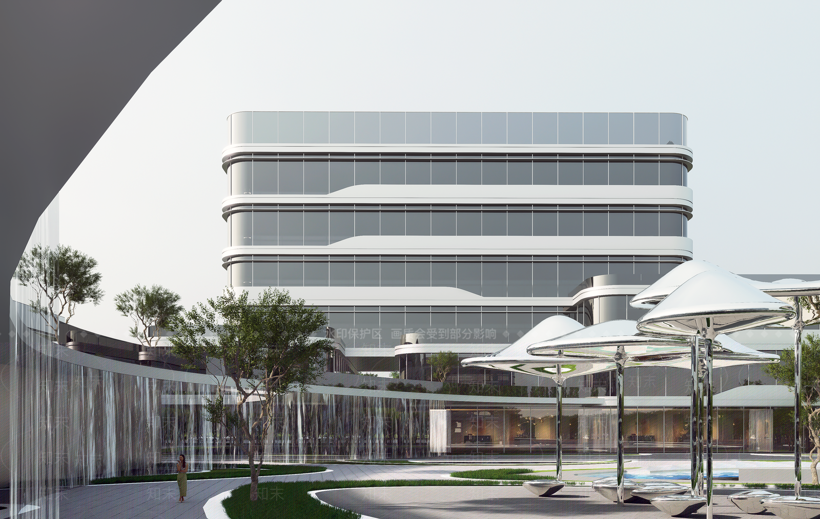 现代极简产业园办公楼SU模型下载【ID:1203849742】