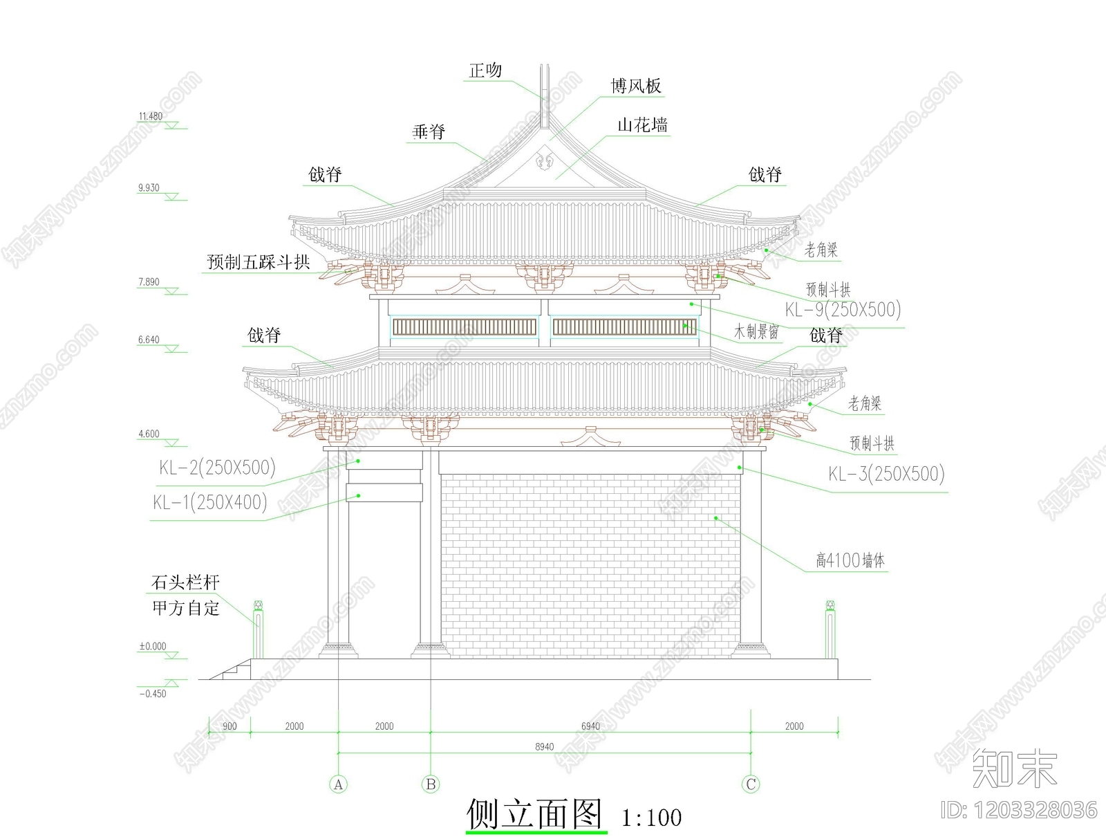寺庙cad施工图下载【ID:1203328036】