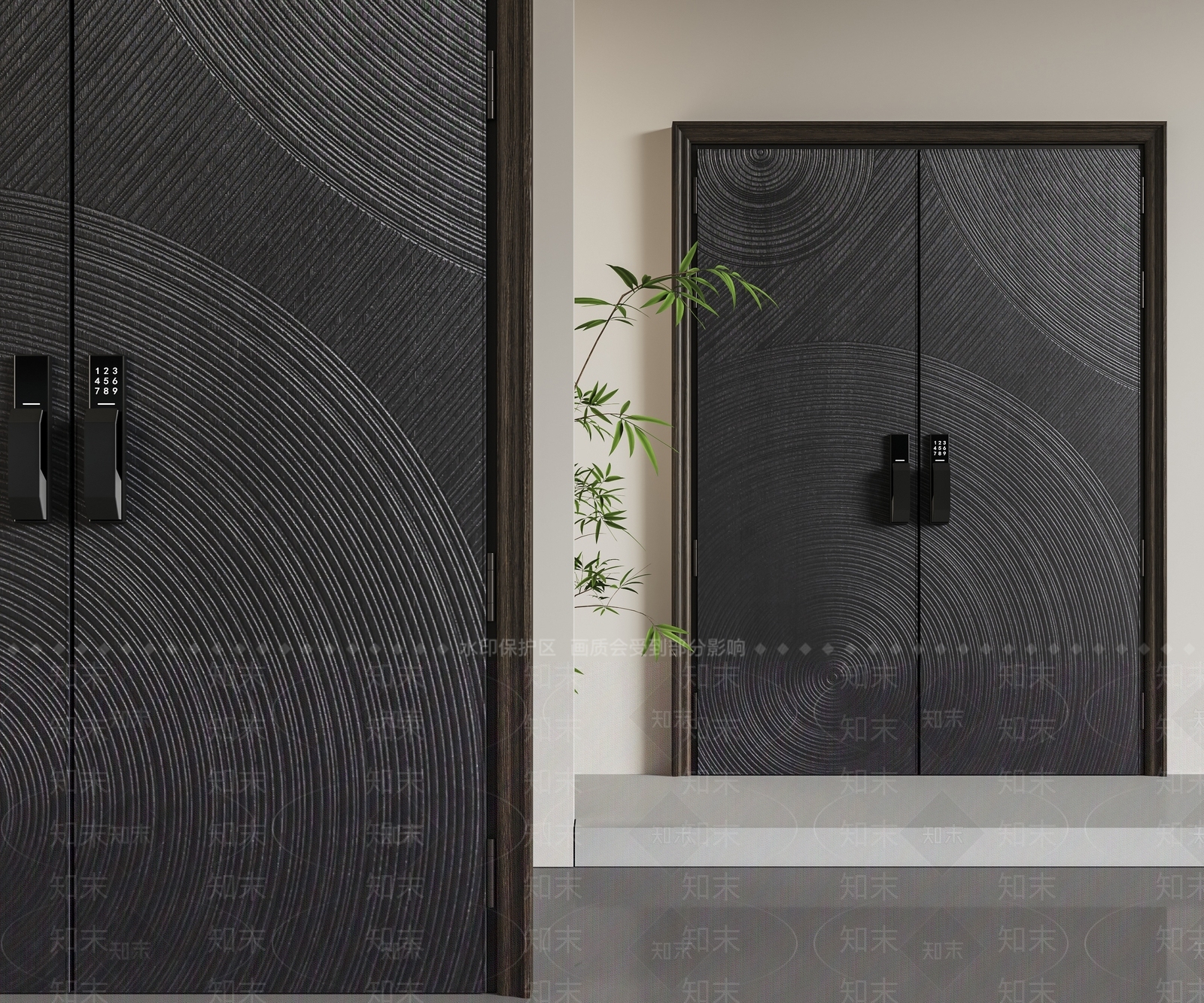 新中式中式双开门3D模型下载【ID:1203327948】