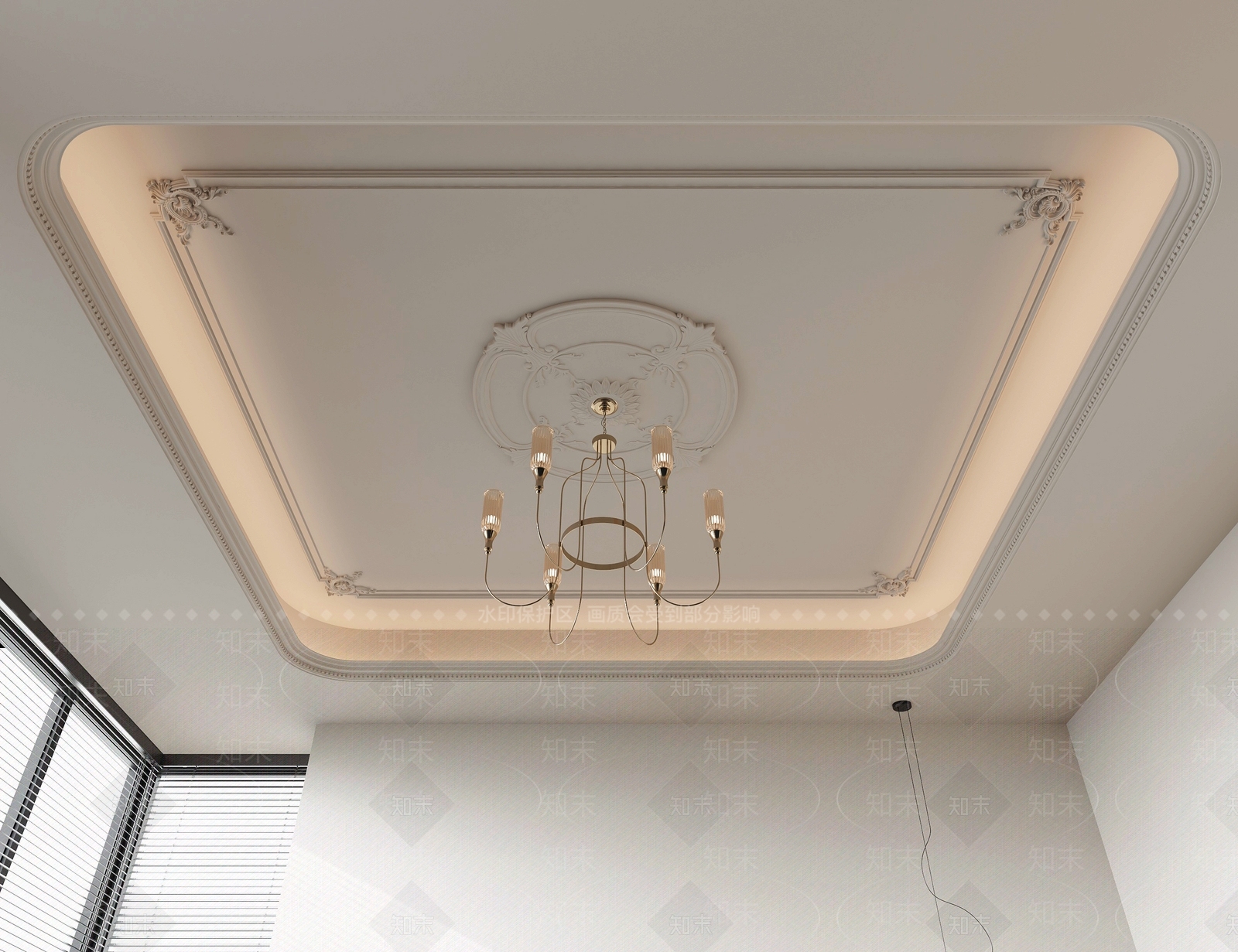 法式吊顶3D模型下载【ID:1203328233】