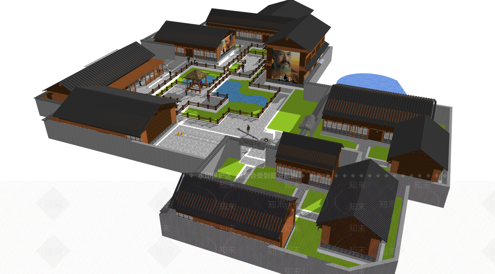 中式其他公共建筑SU模型下载【ID:1203328344】