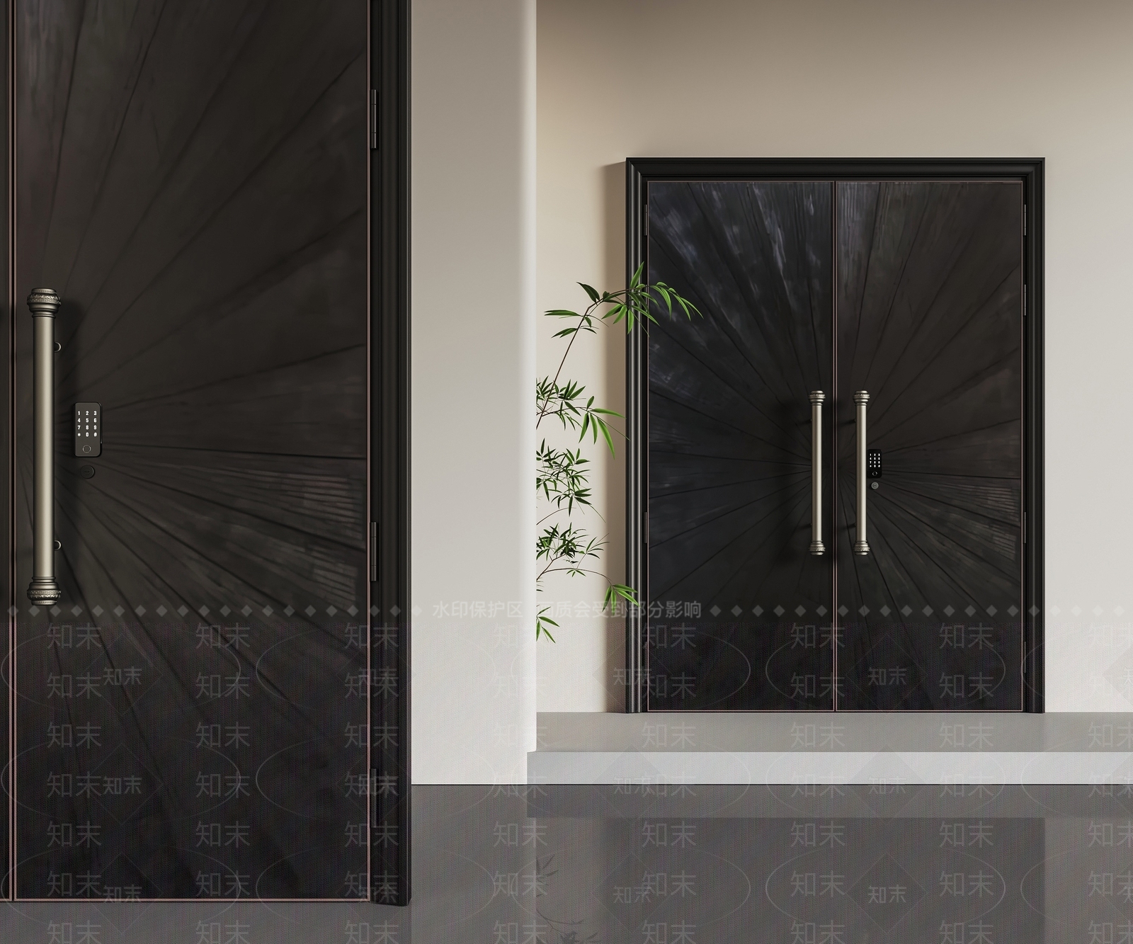 现代新中式双开门3D模型下载【ID:1203328421】