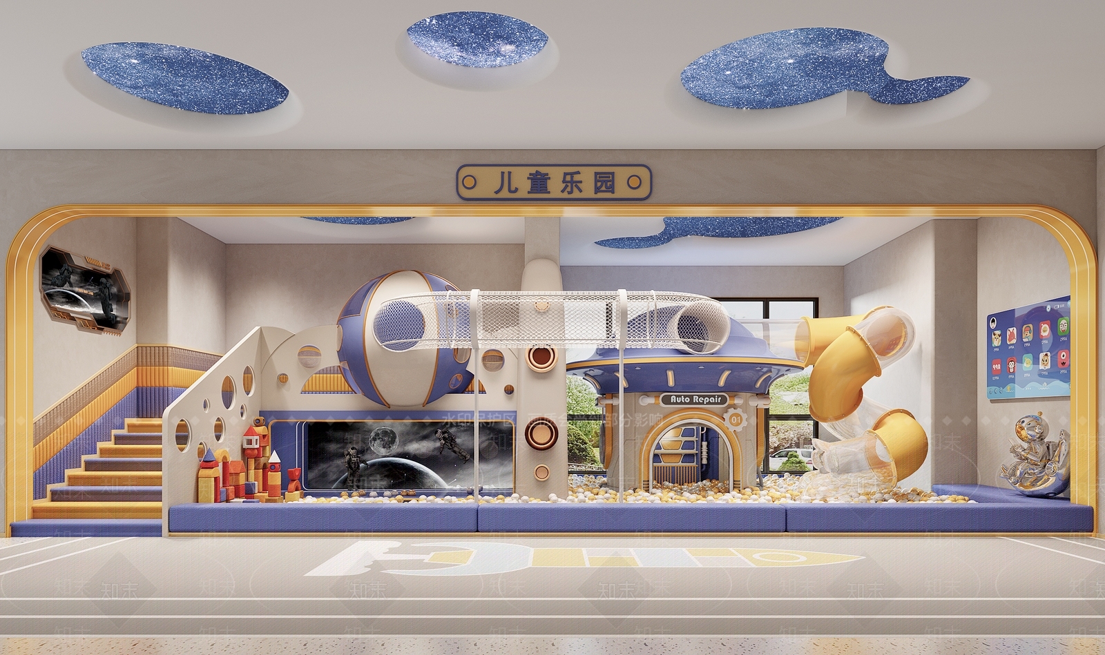 现代儿童游乐空间SU模型下载【ID:1203328445】