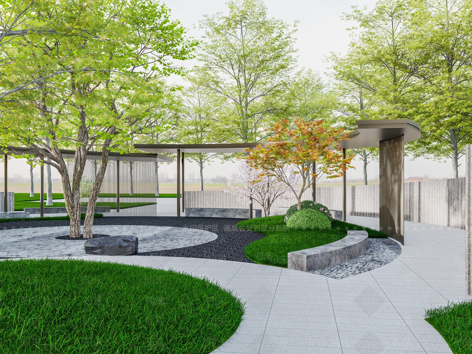 现代新中式其他景观小建筑SU模型下载【ID:1203329806】