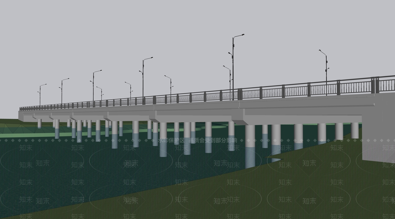 现代景观桥SU模型下载【ID:1203330103】