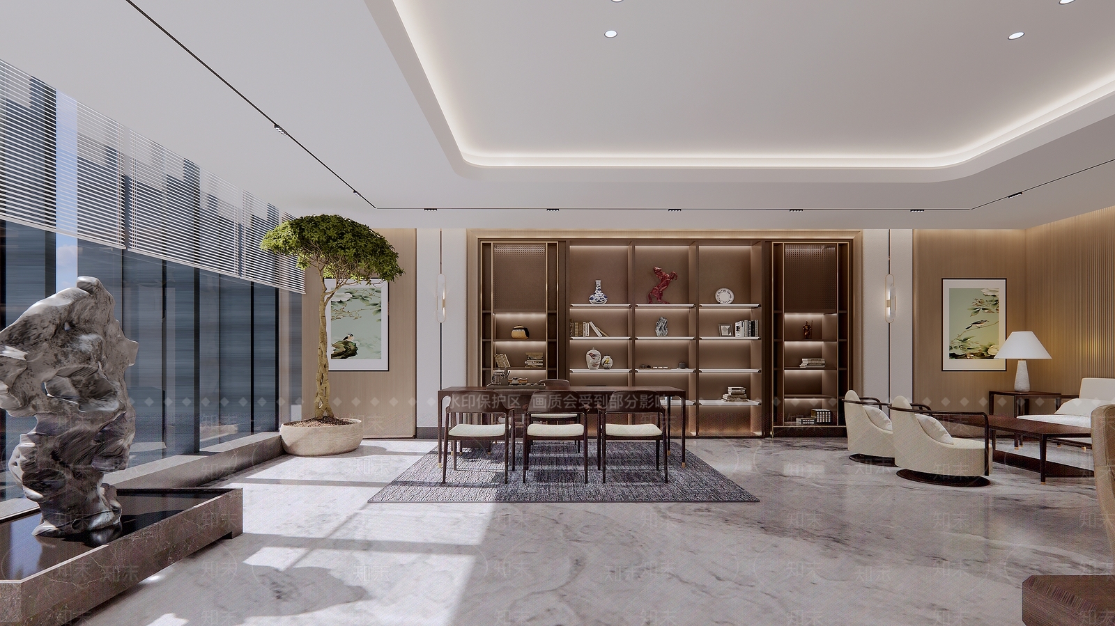 新中式中式办公室SU模型下载【ID:1203803182】