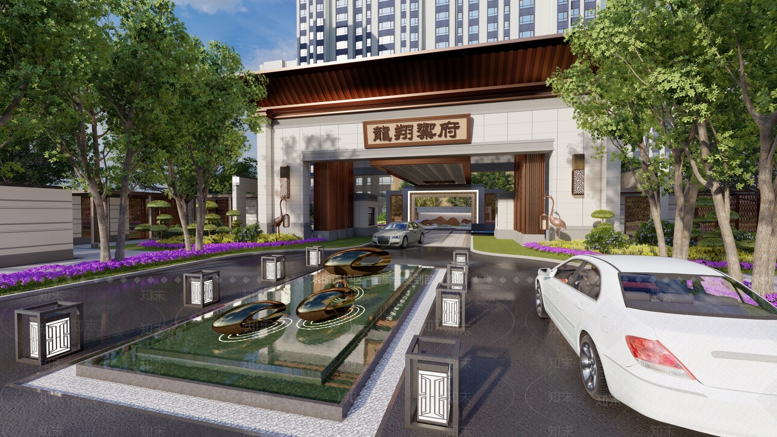 新中式现代入口大门SU模型下载【ID:1203421668】