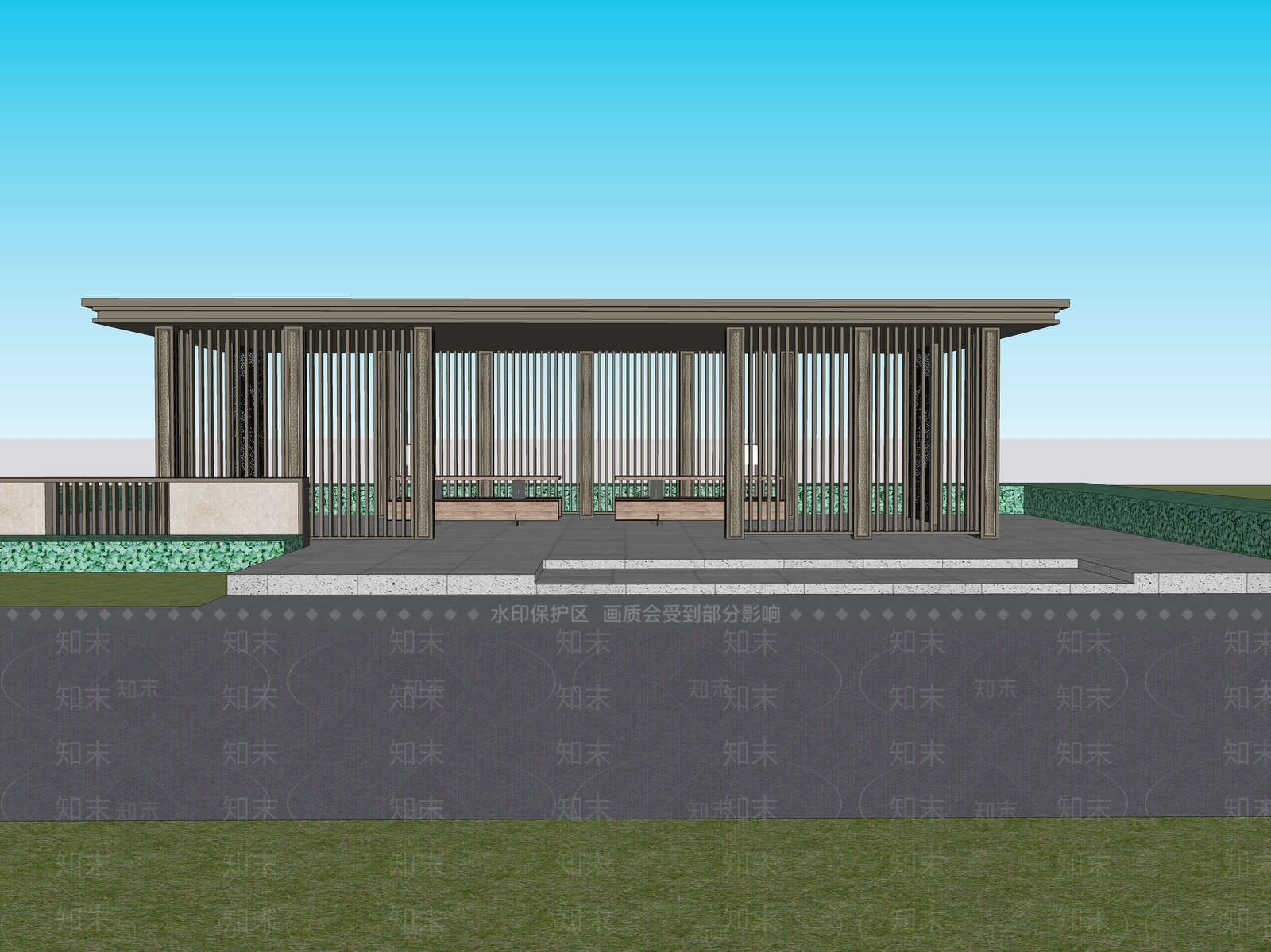 新中式中式其他景观小建筑SU模型下载【ID:1203334062】