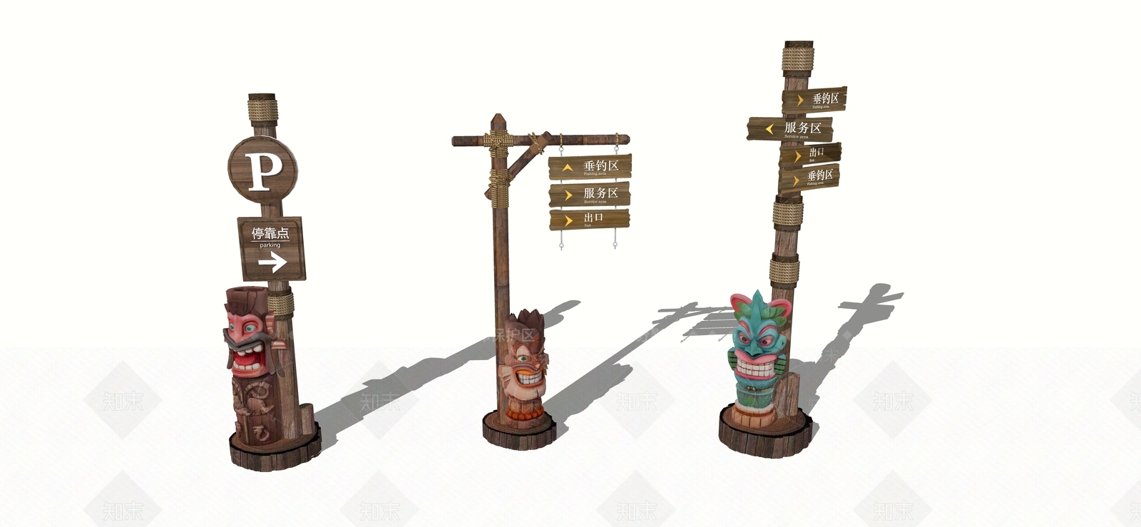 现代交通标识SU模型下载【ID:1203334522】