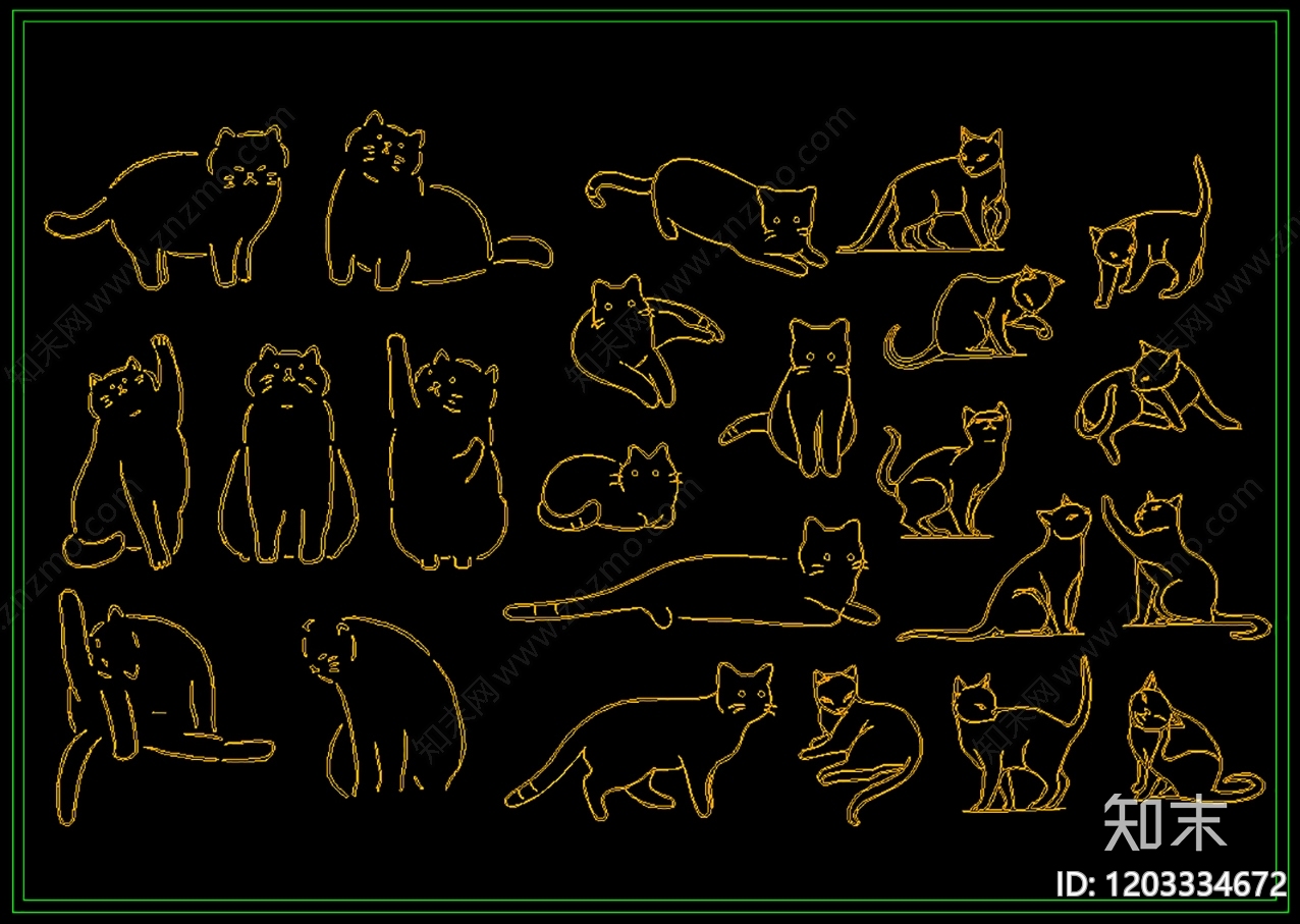 现代极简动物施工图下载【ID:1203334672】