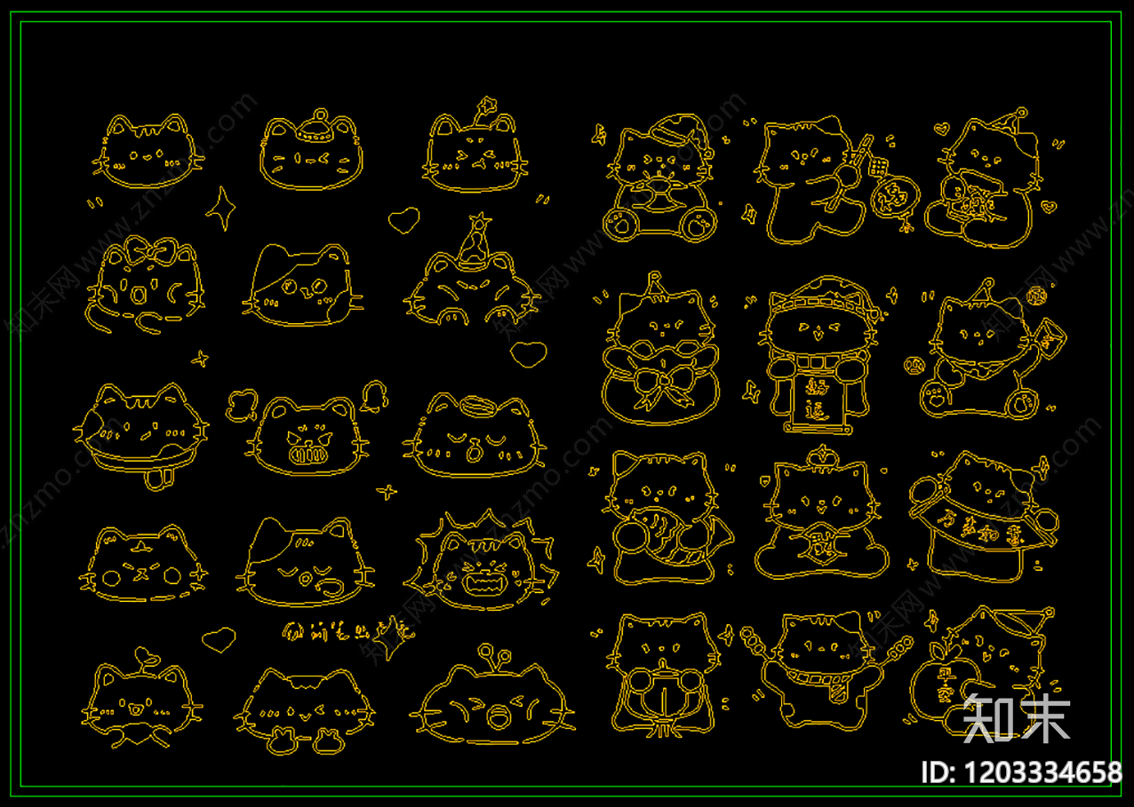 现代极简动物施工图下载【ID:1203334658】