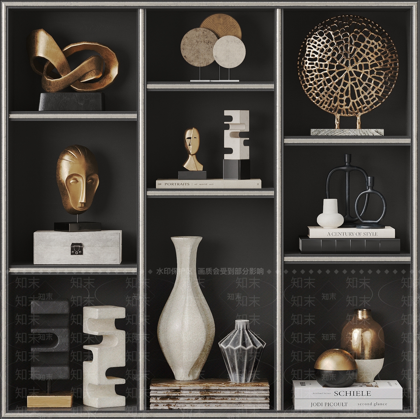 现代意式摆件组合3D模型下载【ID:1203335489】