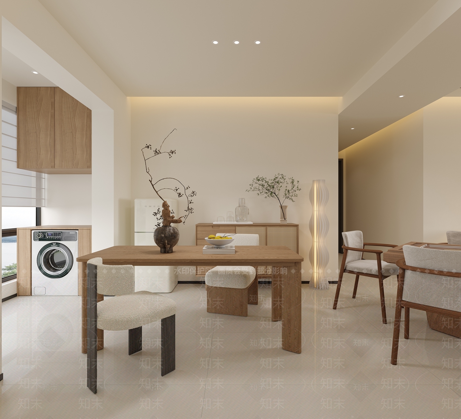 藤编门木质餐边柜餐边柜3D模型下载【ID:1227480037】
