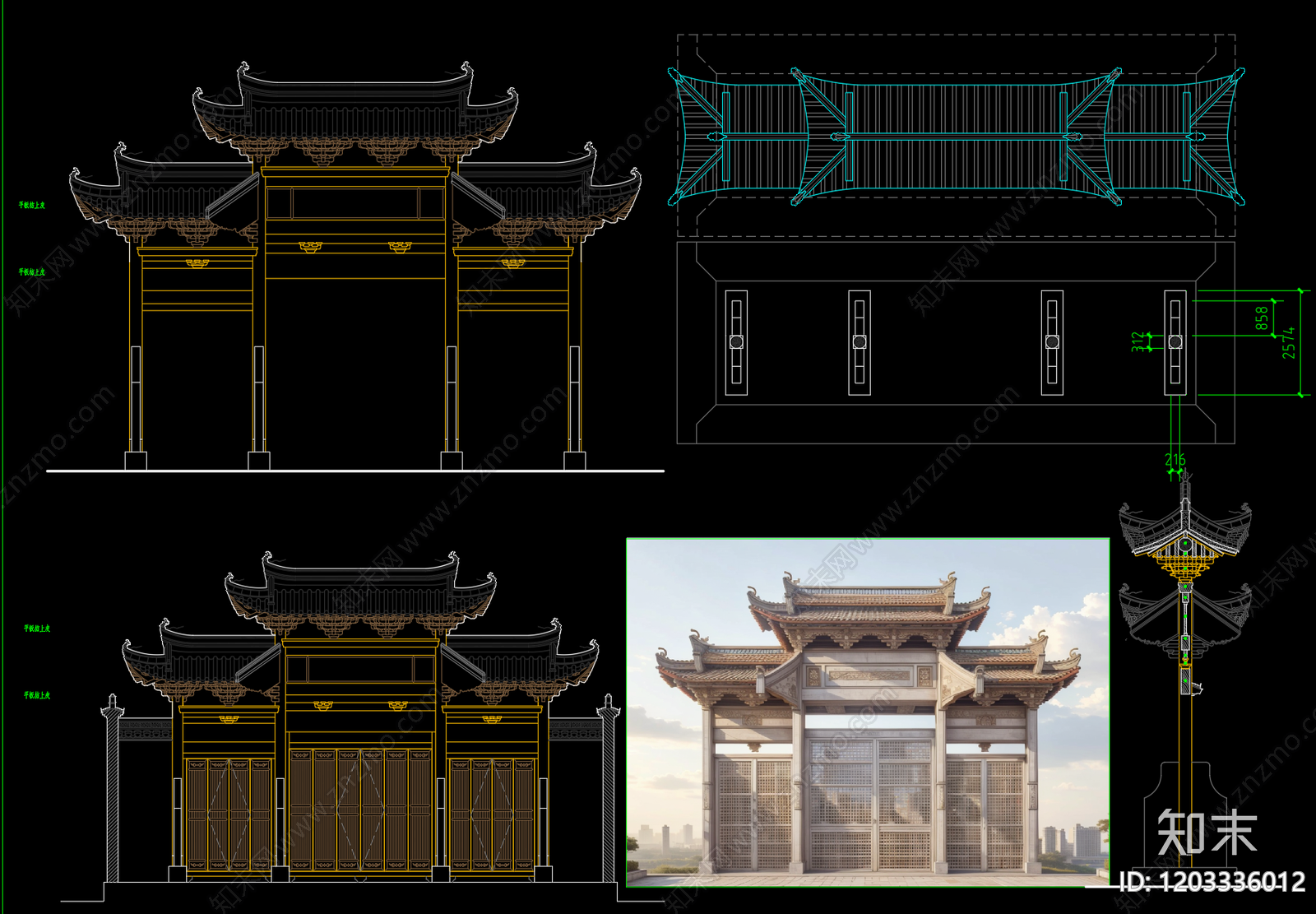 其他古建筑cad施工图下载【ID:1203336012】
