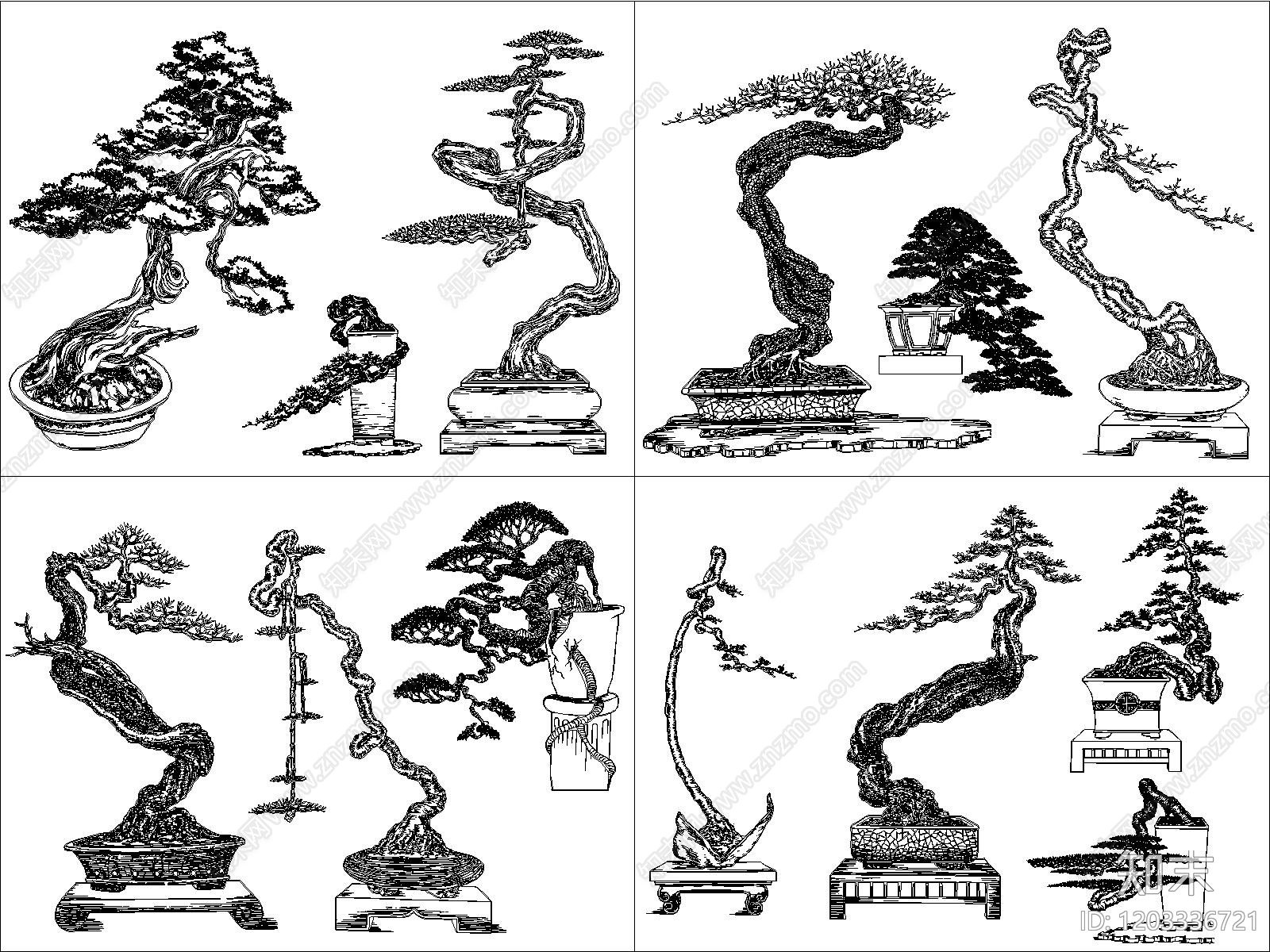 中式绿植施工图下载【ID:1203336721】