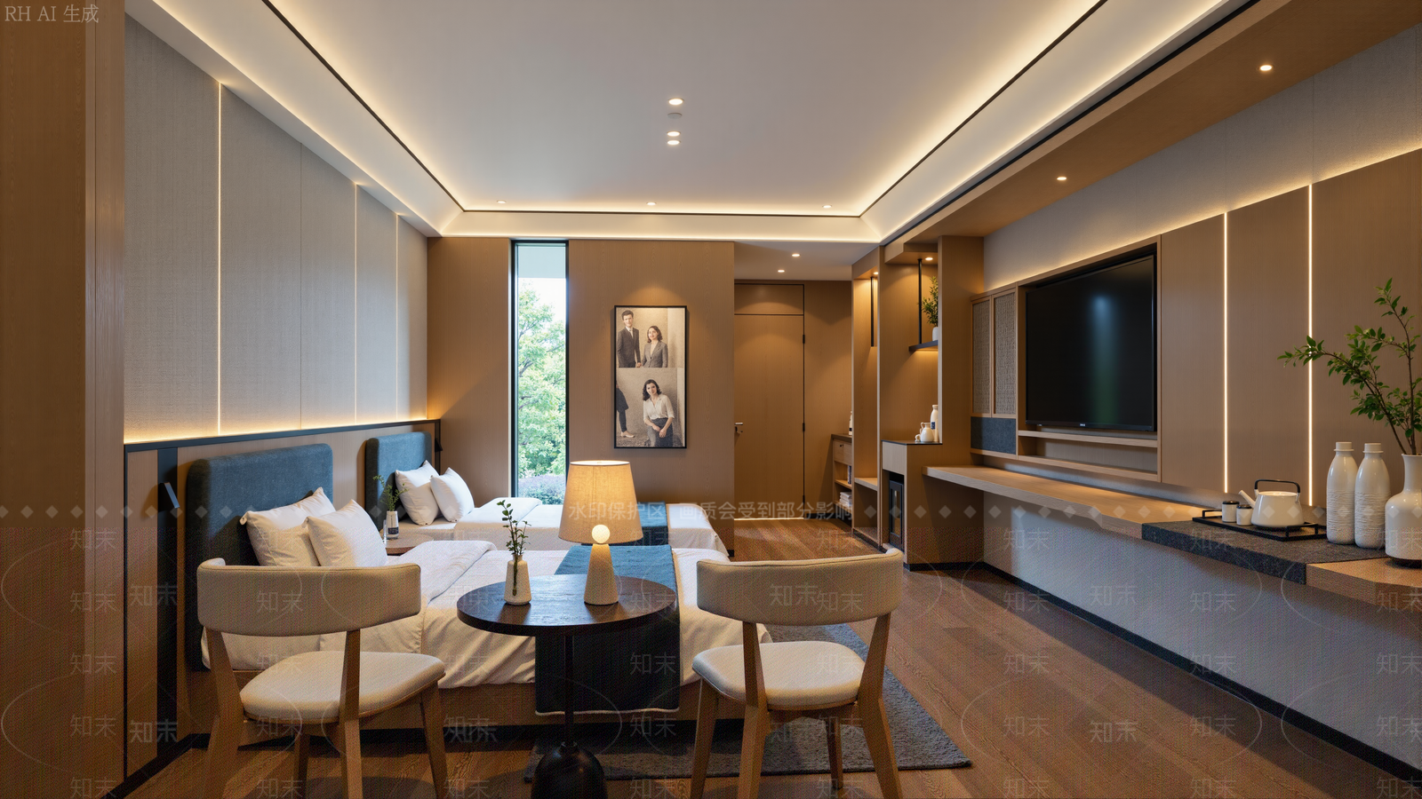 现代酒店客房SU模型下载【ID:1203339585】