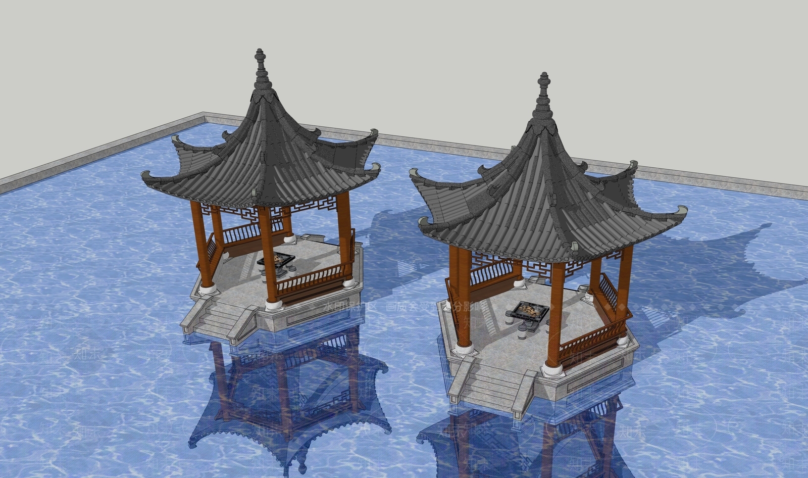 中式亭子SU模型下载【ID:1203338790】