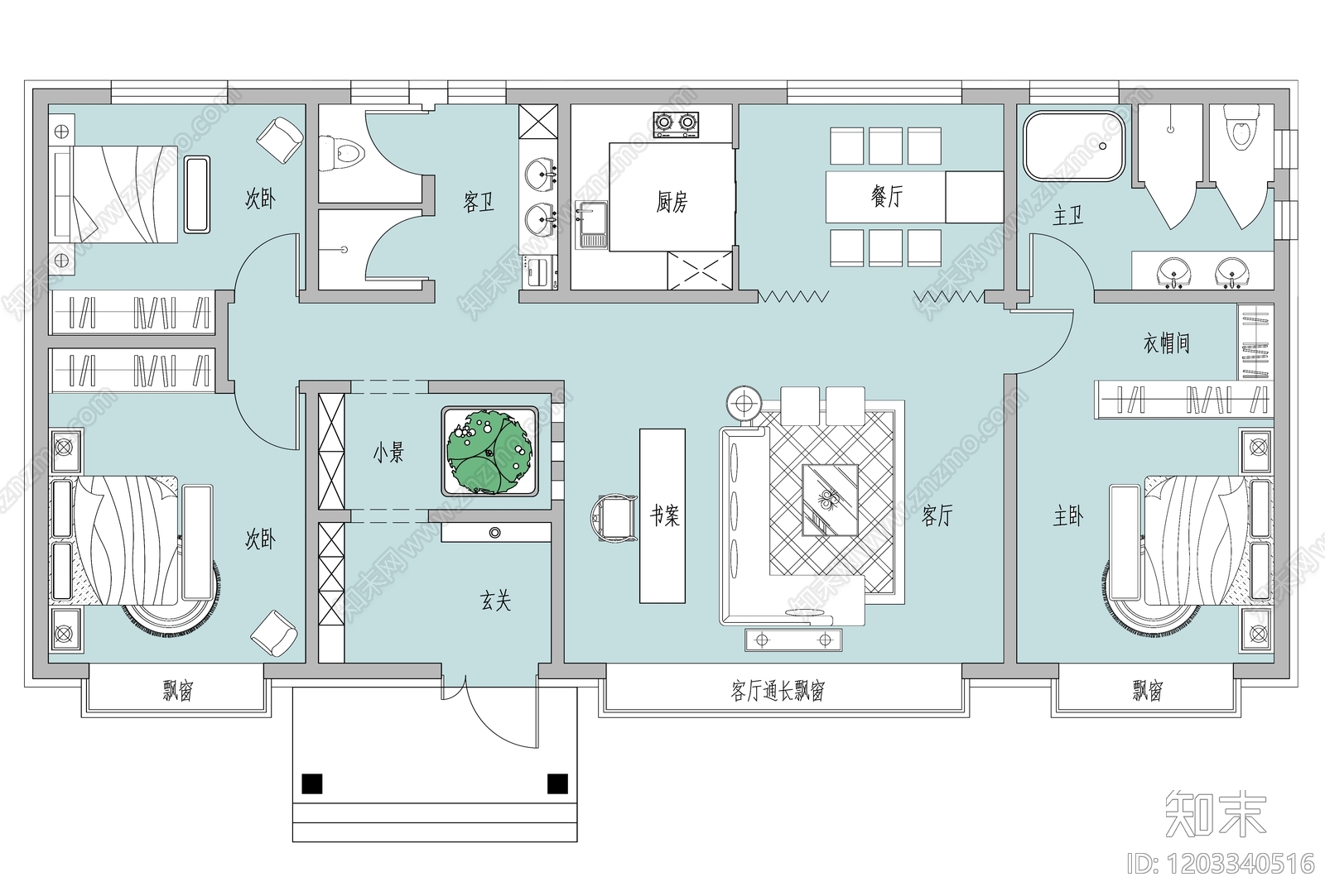 现代别墅建筑施工图下载【ID:1203340516】