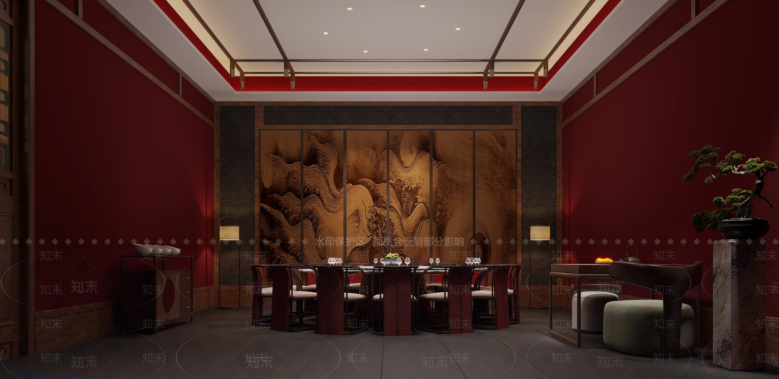 中式新中式火锅店3D模型下载【ID:1203340992】