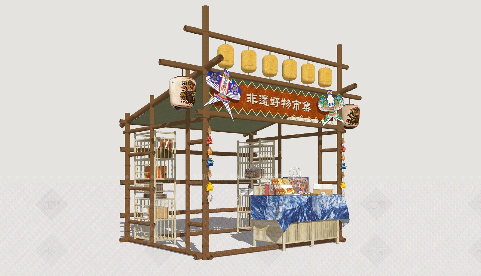 现代亭子SU模型草图