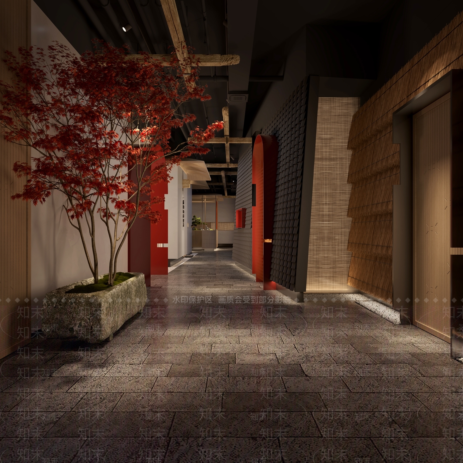 现代新中式中餐厅3D模型下载【ID:1203342313】