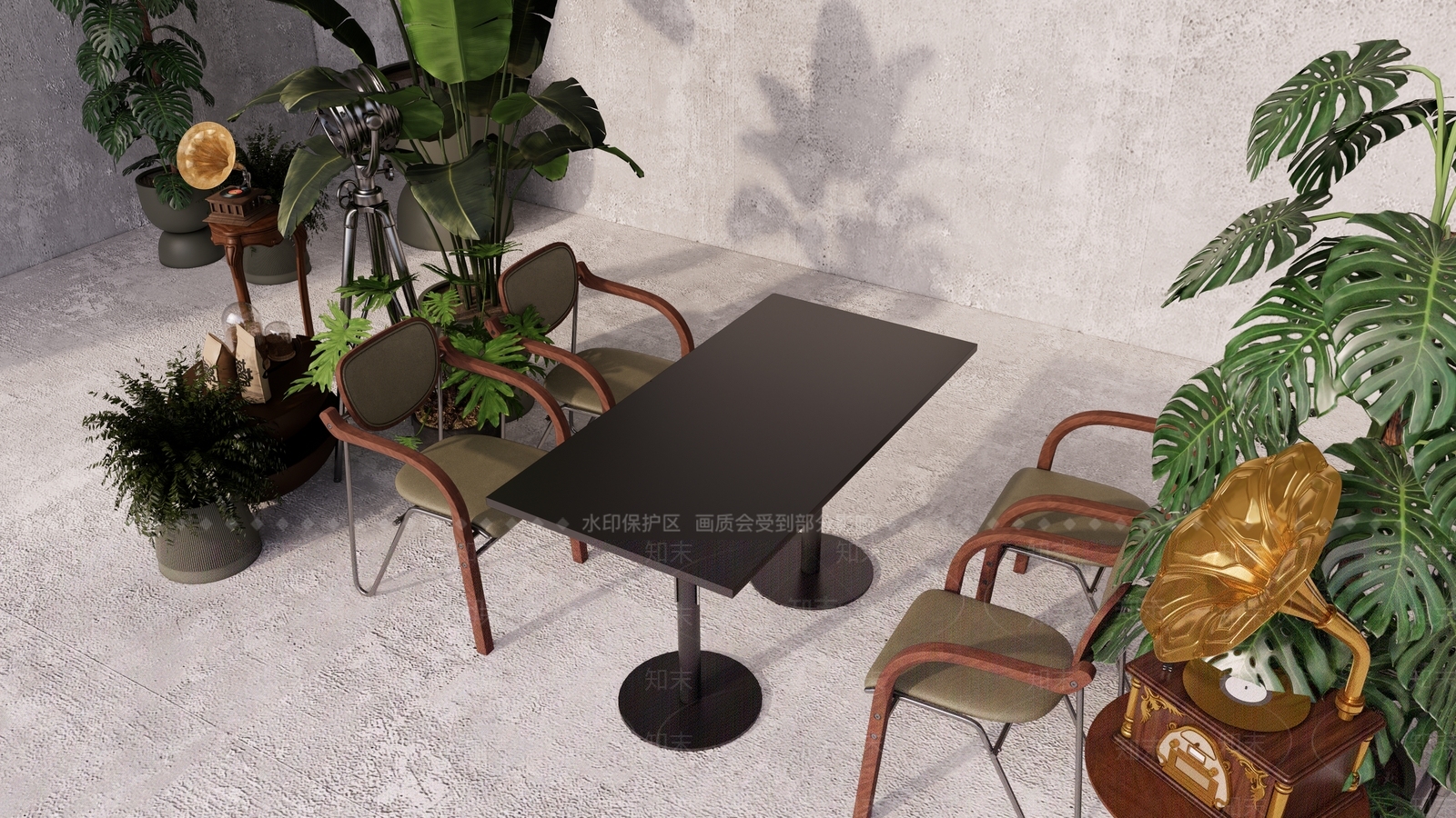 现代工业咖啡厅SU模型下载【ID:1203342656】