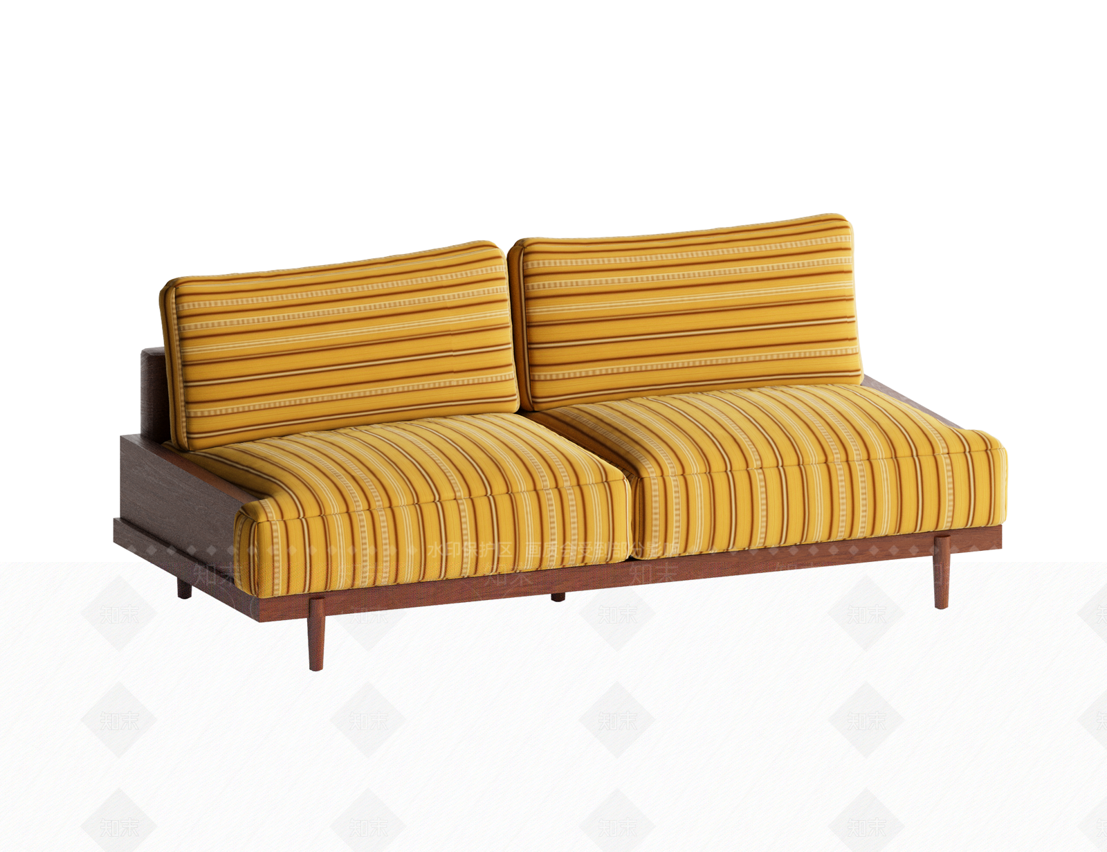 复古中古卡座沙发3D模型下载【ID:1203343900】